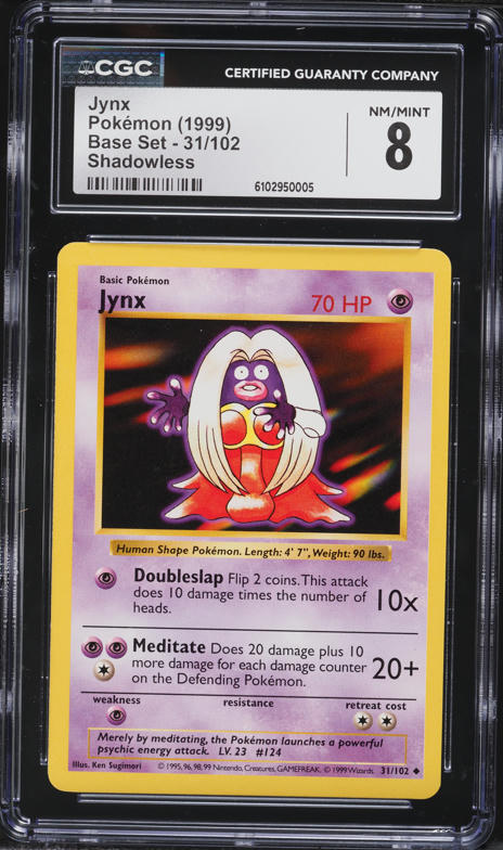 1999 Pokemon Base Set Shadowless Jynx #31 CGC 8 NM-MT