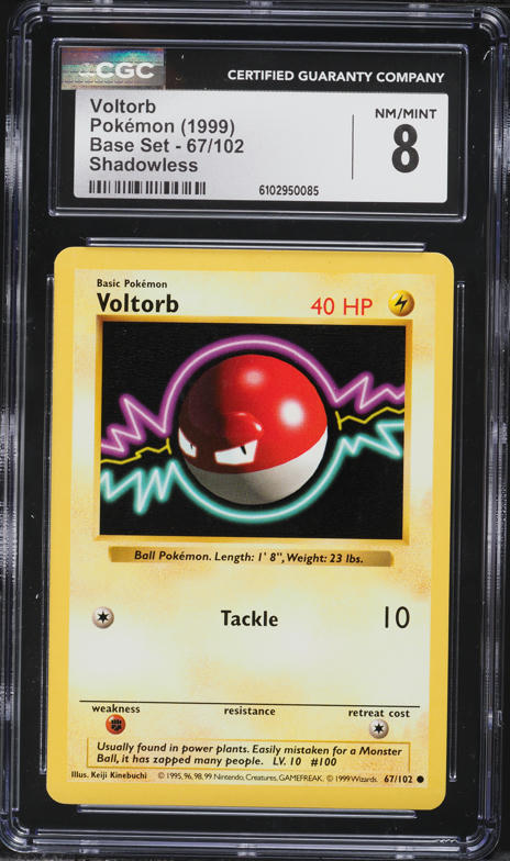 1999 Pokemon Base Set Shadowless Voltorb #67 CGC 8 NM-MT
