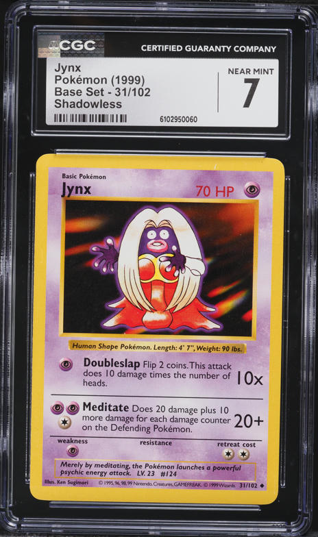 1999 Pokemon Base Set Shadowless Jynx #31 CGC 7 NRMT