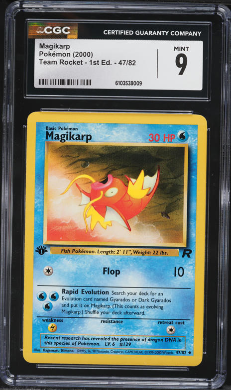 2000 Pokemon Team Rocket 1st Edition Magikarp #47 CGC 9 MINT