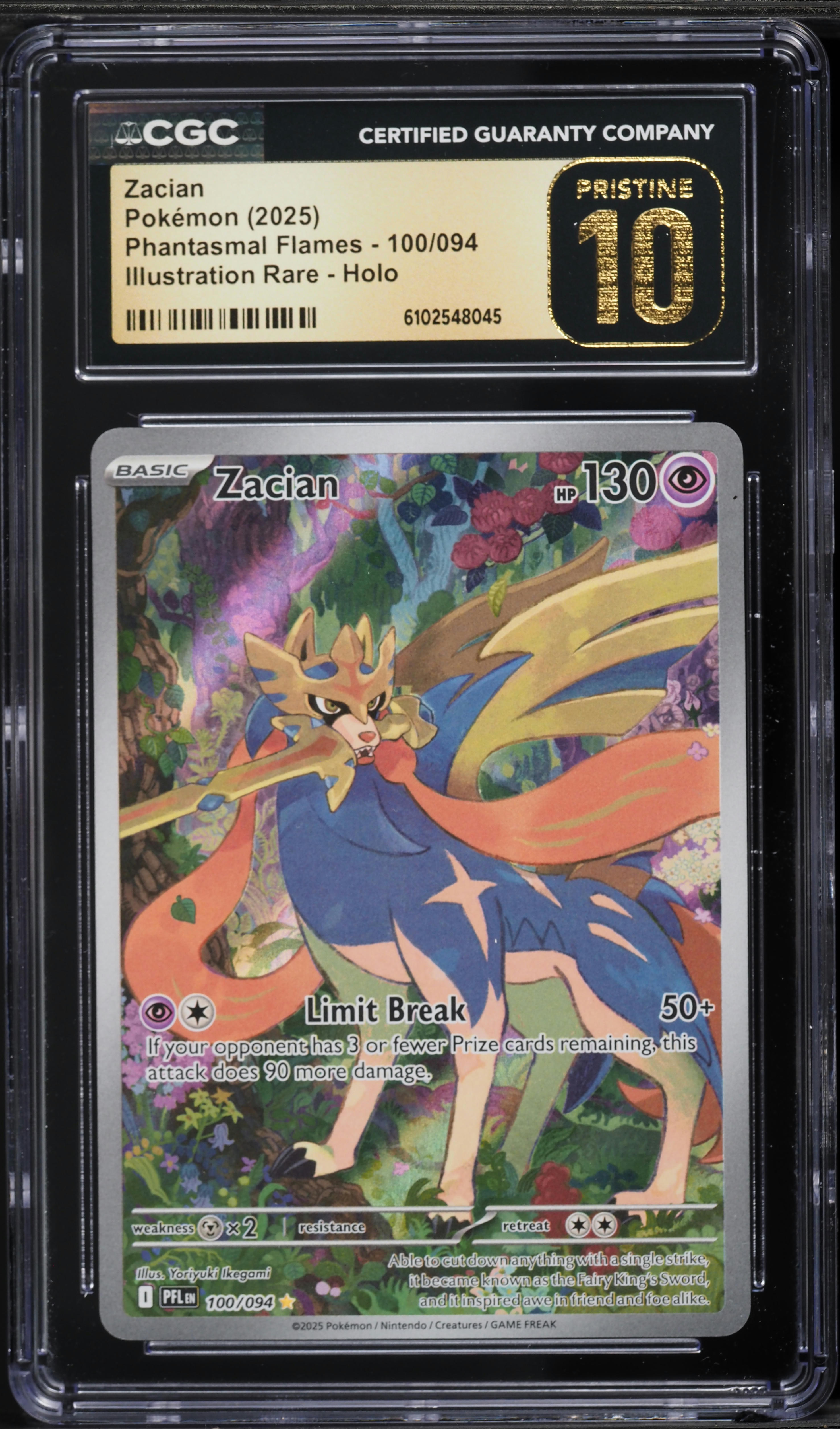2025 Pokemon Mega Phantasmal Flames IR Zacian #100 CGC 10 PRISTINE