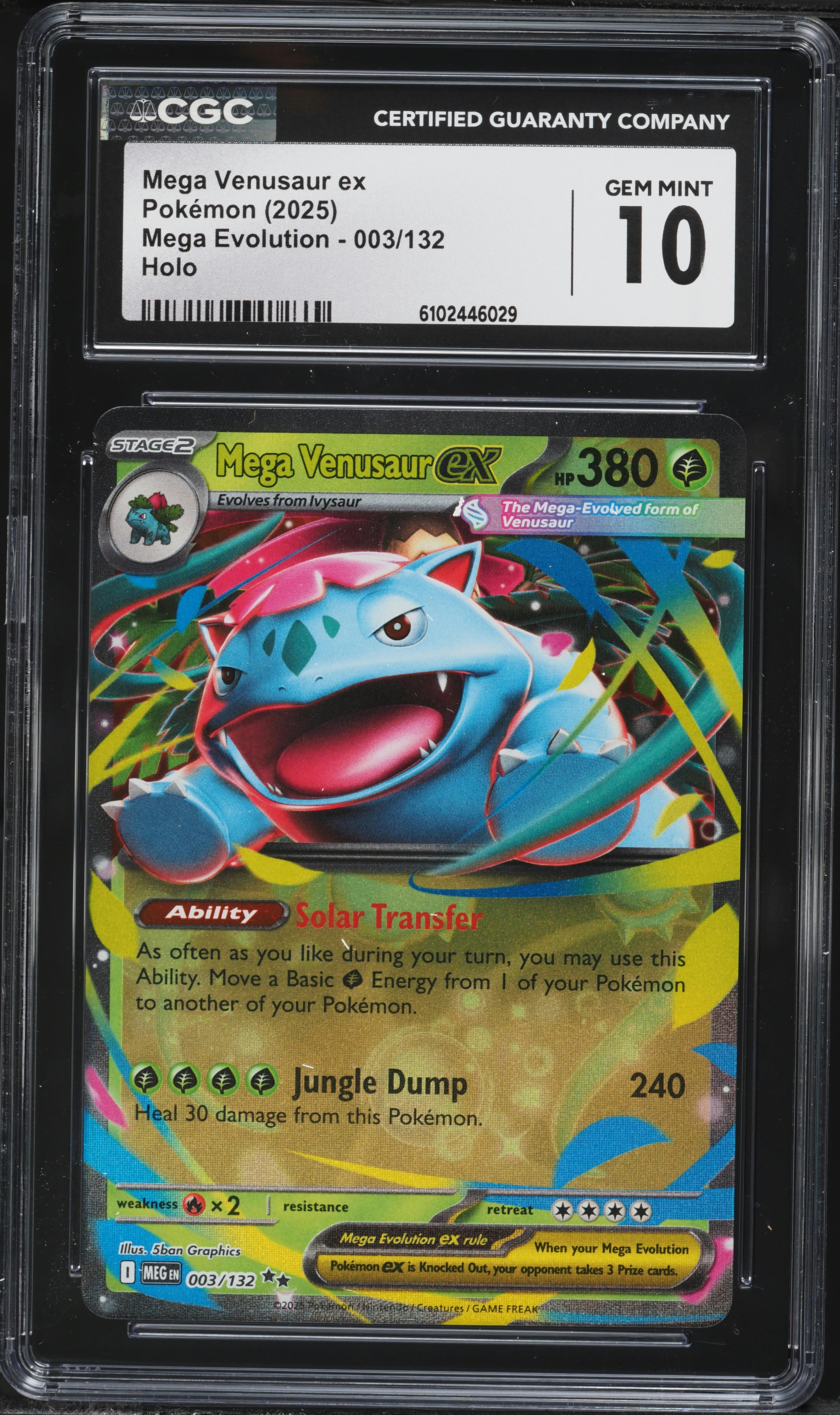2025 Pokemon Mega Evolution Holo Mega Venusaur EX #3 CGC 10 GEM