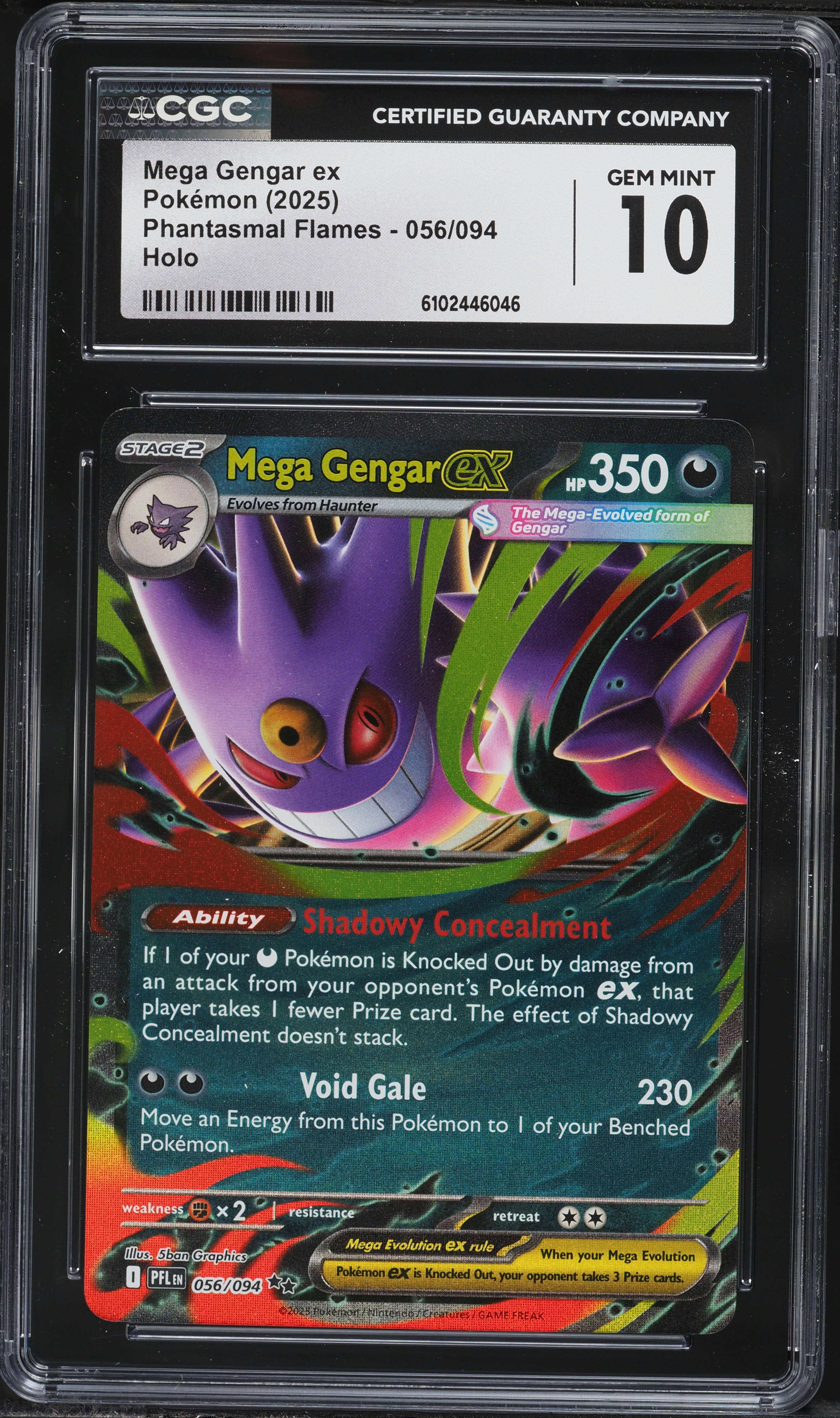 2025 Pokemon Mega Phantasmal Flames Holo Mega Gengar EX #56 CGC 10