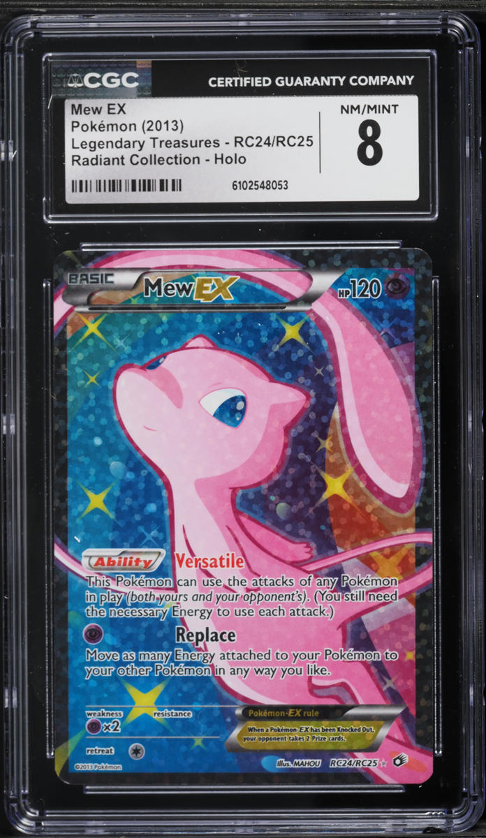 2013 Pokemon Black & White Legendary Treasures Radiant Full Art Mew EX #RC24 CGC 8 NM-MT