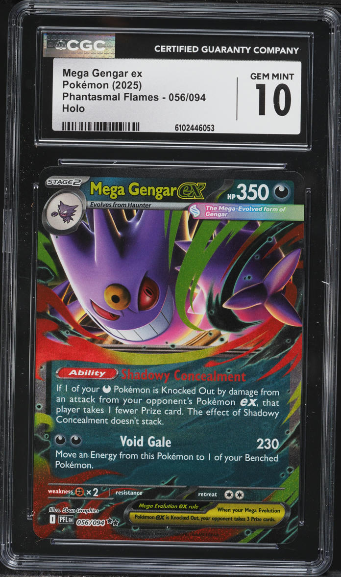 2025 Pokemon Mega Phantasmal Flames Holo Mega Gengar EX #56 CGC 10