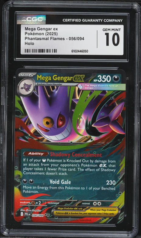 2025 Pokemon Mega Phantasmal Flames Holo Mega Gengar EX #56 CGC 10