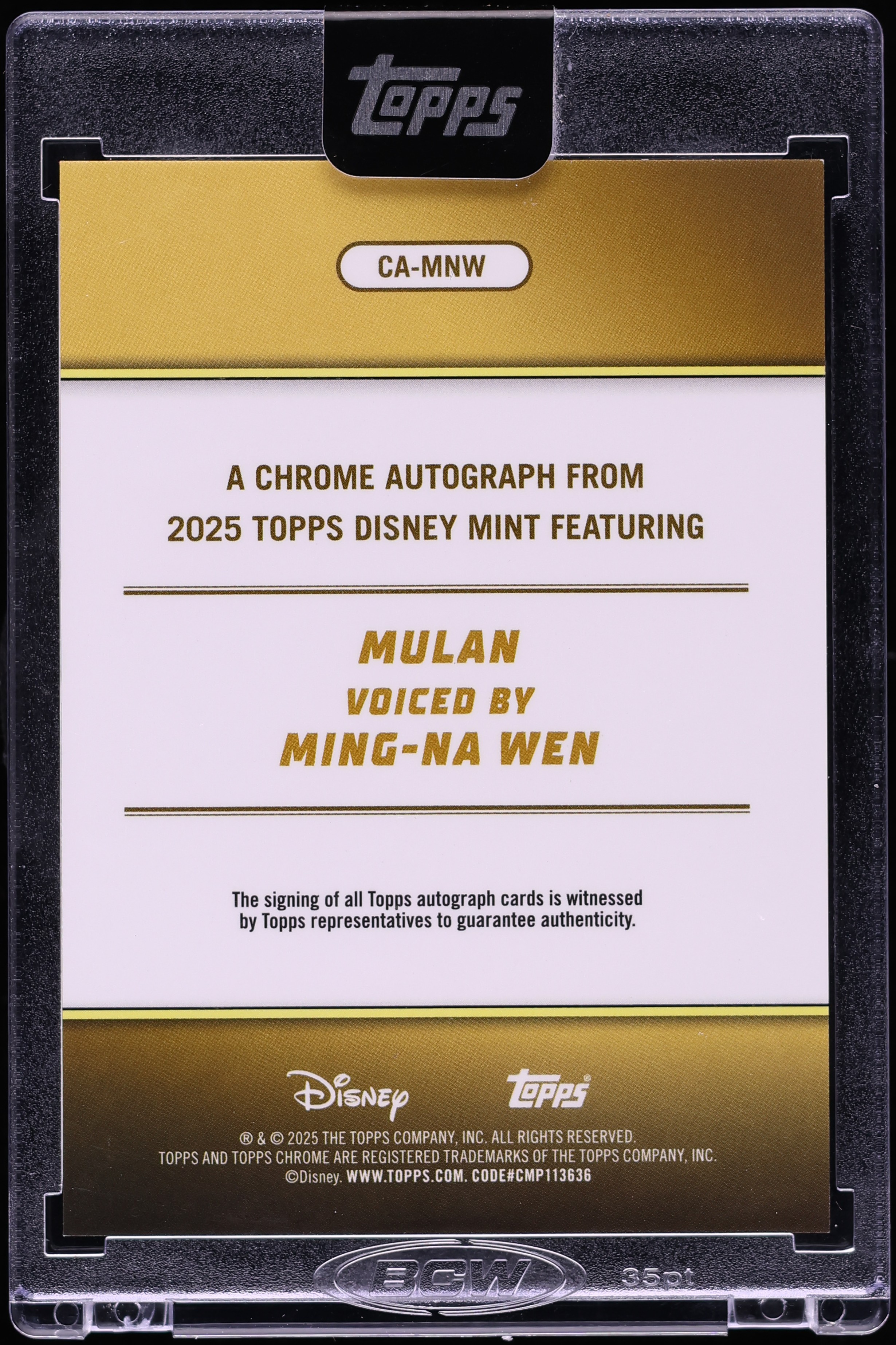 2025 Topps Disney Mint Chrome Ming-Na Wen AUTO /75 #CA-MNW on