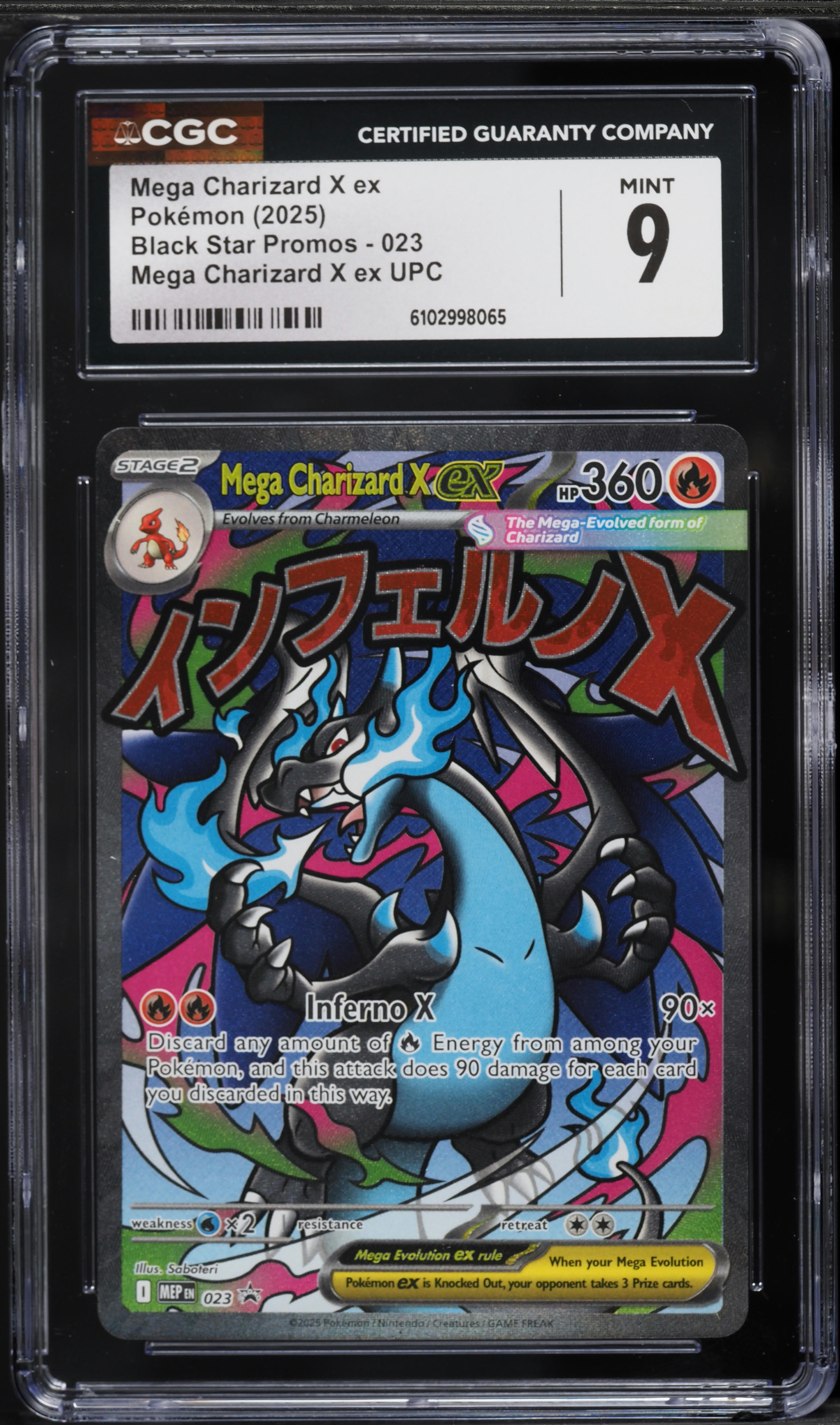2025 Pokemon Promo UPC Full Art Mega Charizard X ex #23 CGC 9 MINT