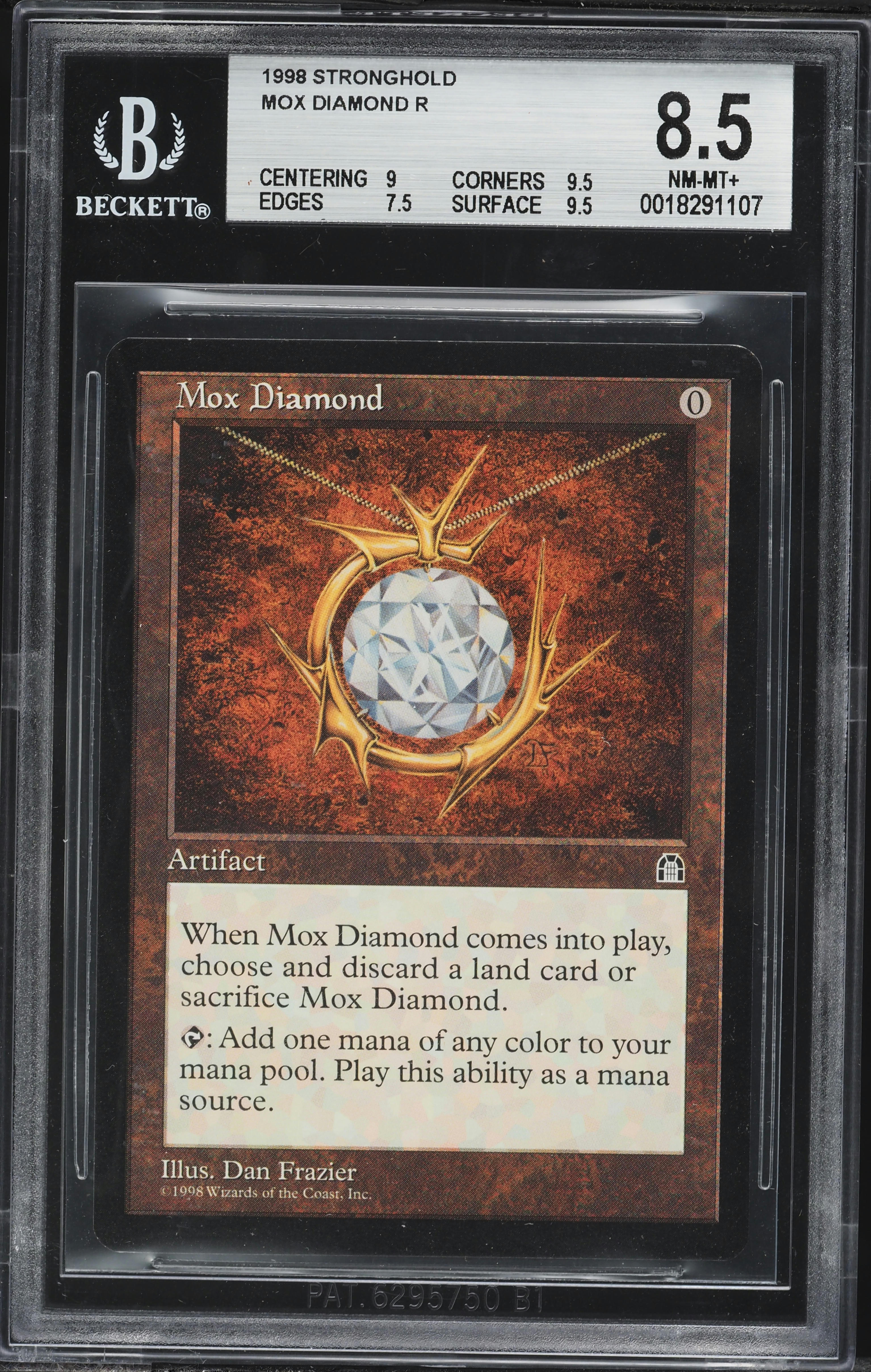 1998 Magic The Gathering MTG Stronghold Mox Diamond BGS 8.5 NM-MT+