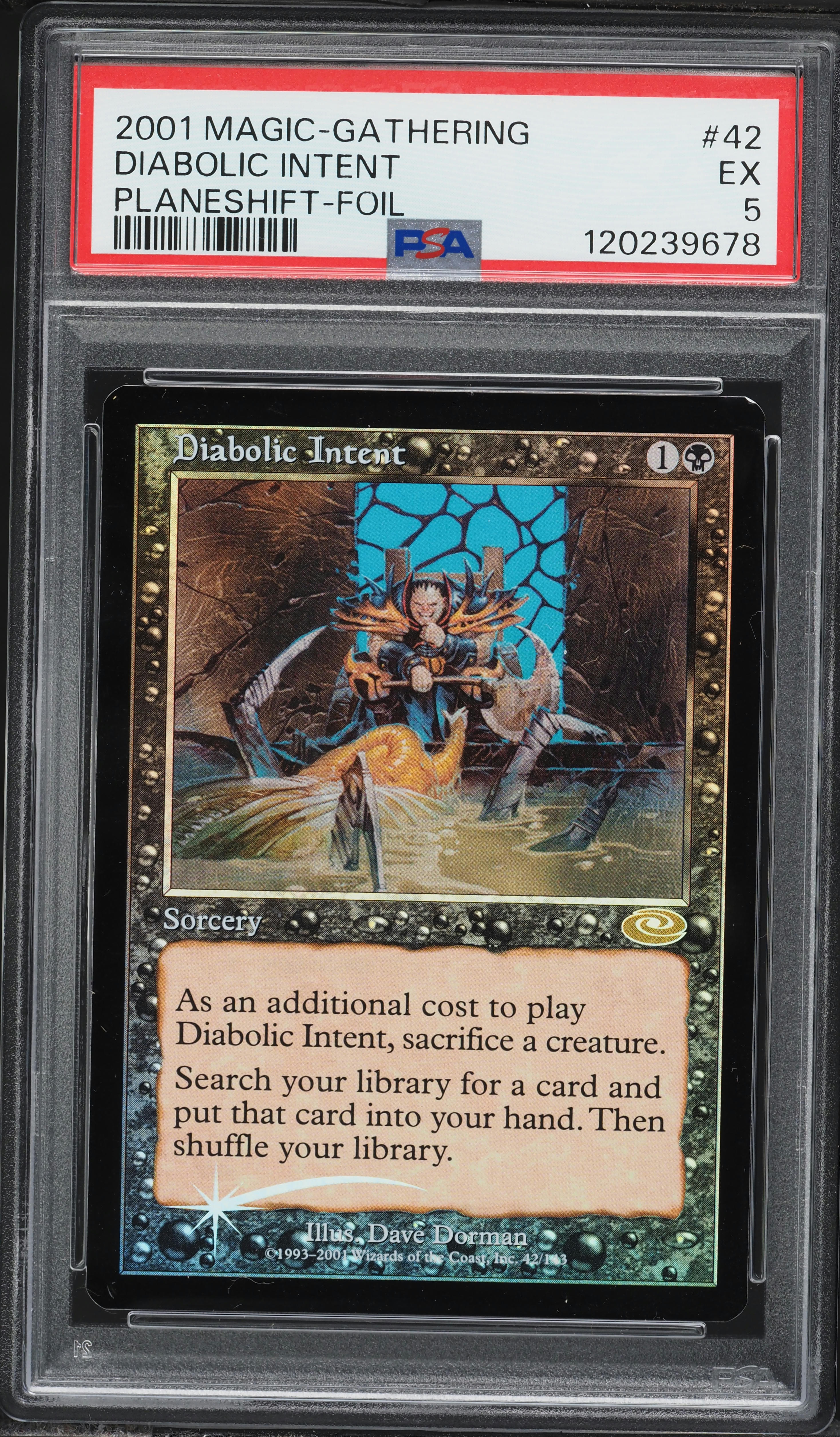 2001 Magic The Gathering MTG Planeshift Foil Diabolic Intent #42