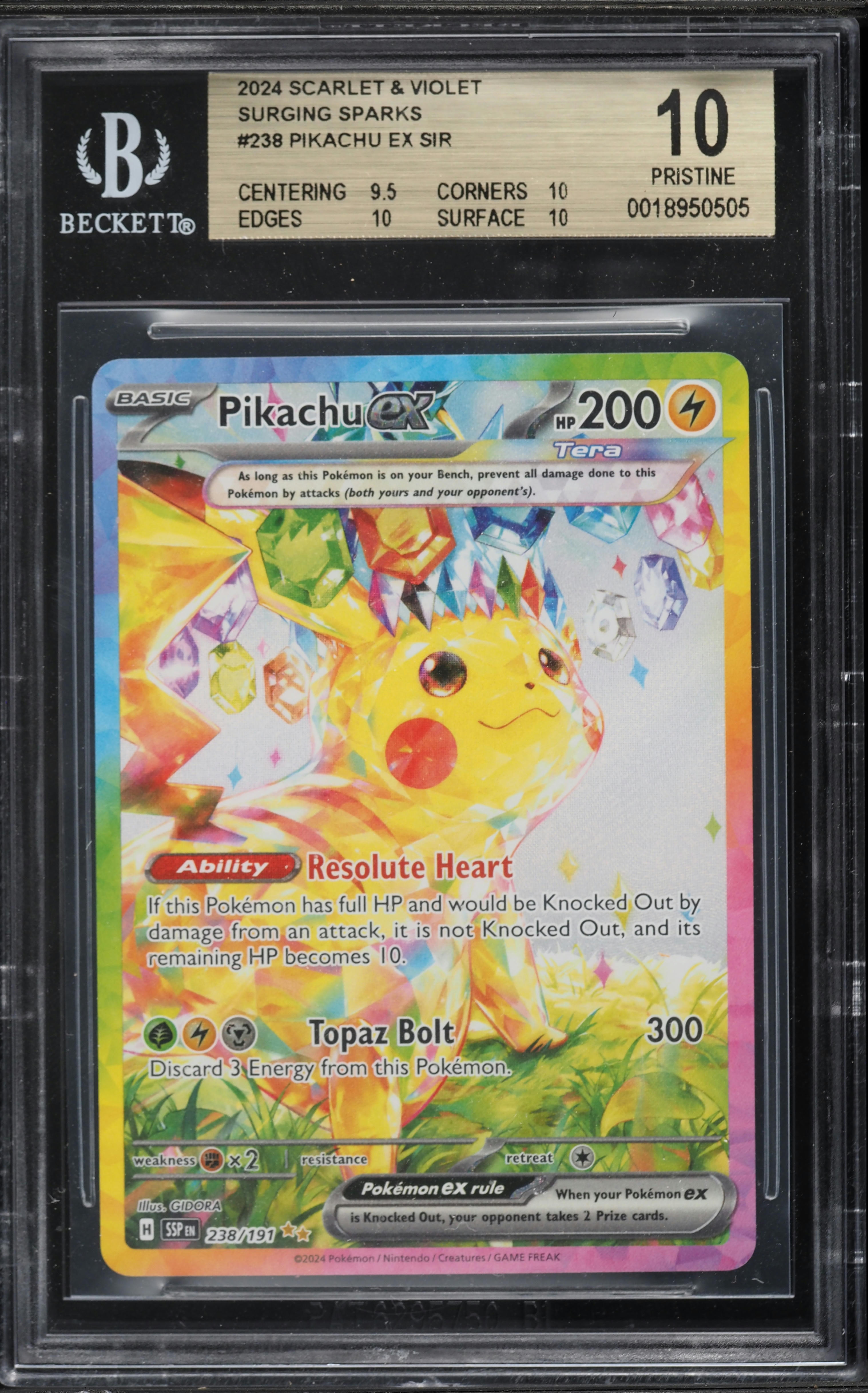 2024 Pokemon Scarlet & Violet Surging Sparks SIR Pikachu Ex #238