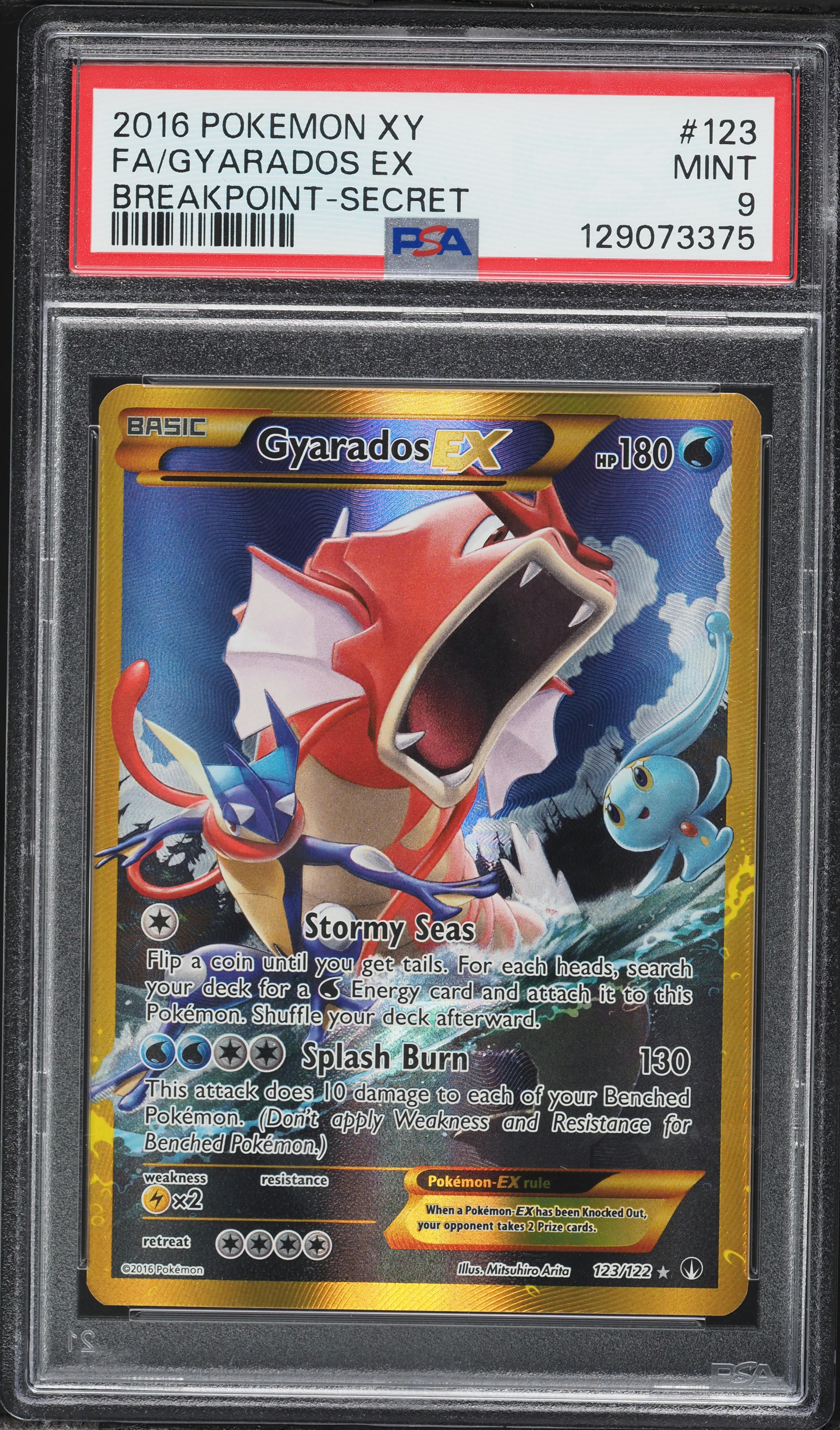 2016 gyarados pokemon card JPN 20TH ANNIVERSARY HOLO 032/087 PSA 10 Kollecter Celebrate the incredible history of the TCG hobby by adding this Gyarados EX 2016 Pokemon BREAKpoint Secret Rare #123 PSA Authenticated 9 Card to your vault GameStop 2016 Pokemon Xy Breakpoint