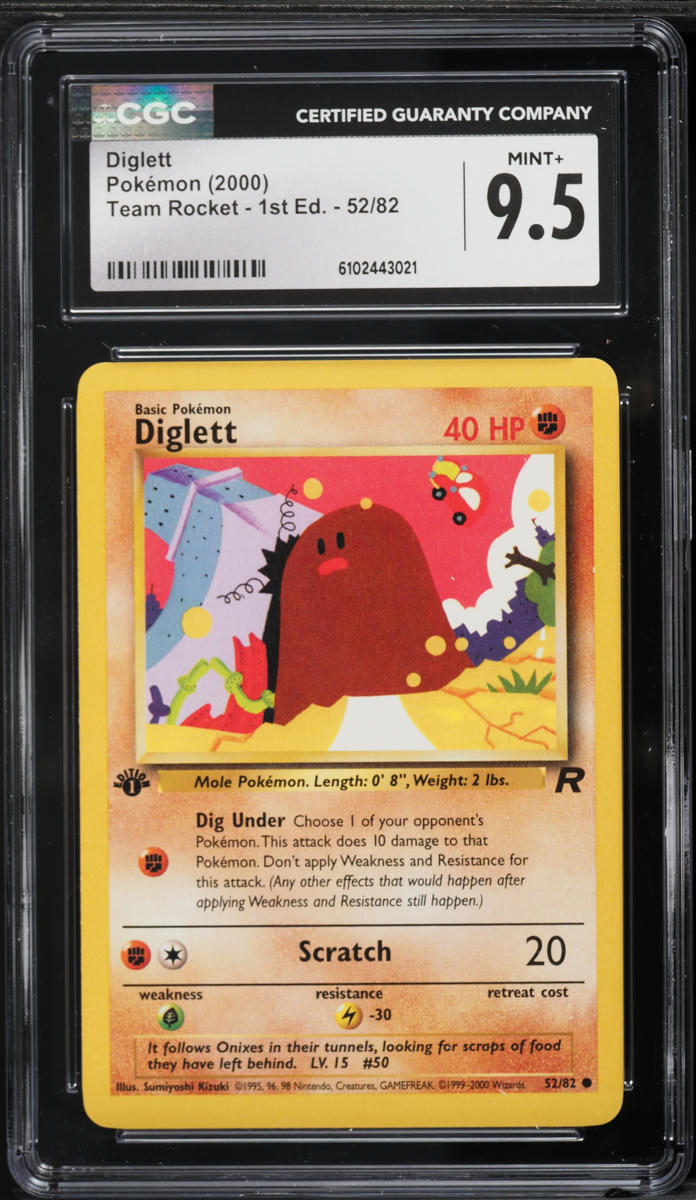 first edition diglett pokemon card Grey Stamp Error First Edition Diglett