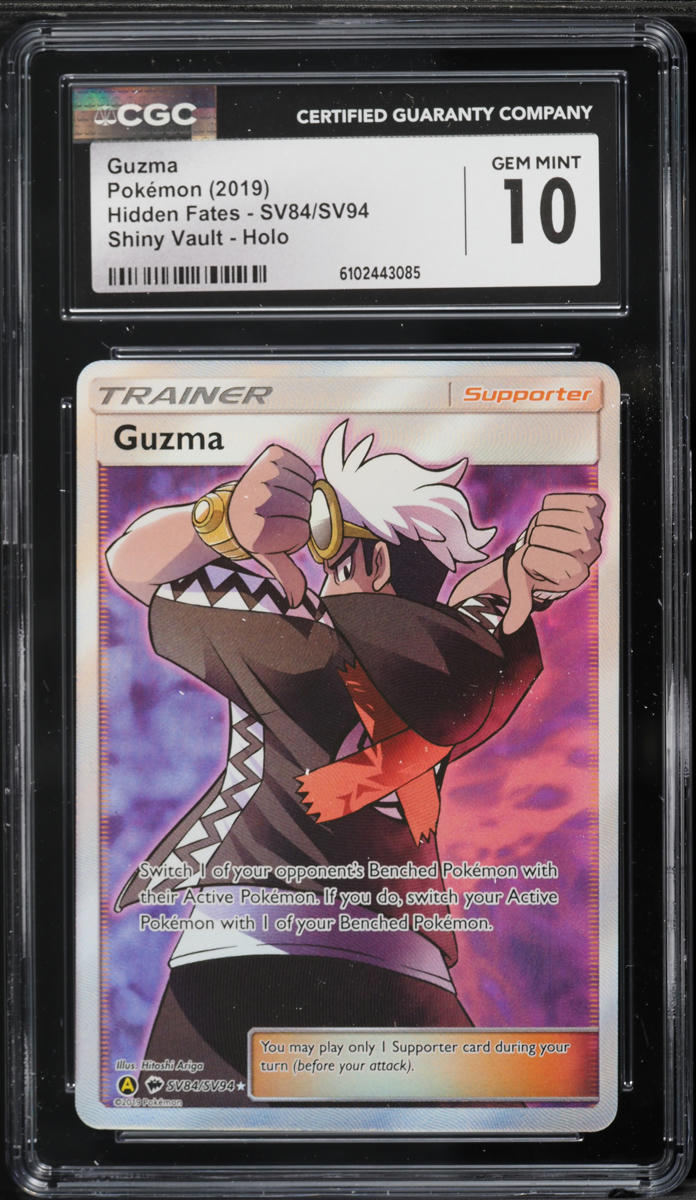 2019 Pokemon Sun & Moon Hidden Fates Shiny Vault Full Art Guzma #SV84 CGC 10 GEM MINT 2019 Pokemon Sun & Moon Hidden Fates Shiny Vault Full Art Guzma #SV84 CGC 10 GEM MINT