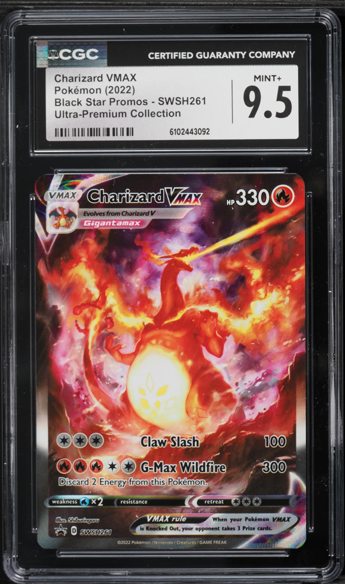 2022 Pokemon Sword & Shield Promo Ultra Premium Alt Art Charizard VMAX #SWSH261 CGC 9.5 MINT+