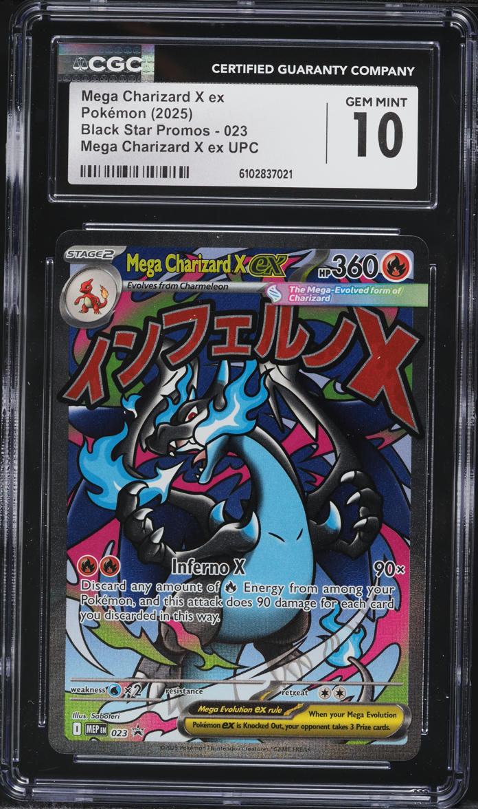 2025 Pokemon Mega Evolution Promo Ultra Premium Full Art Mega Charizard X ex #23 CGC 10 GEM