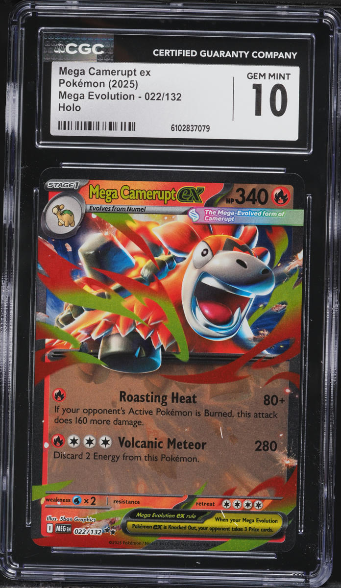 pokemon mega camerupt card Mega Camerupt ex Mega Evolution MEG 022/132, NM Pokemon Card main image 1
