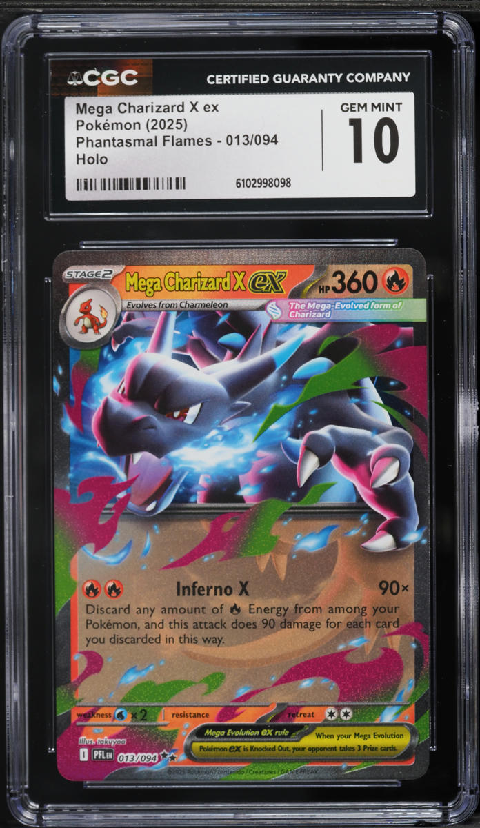 2025 Pokemon Mega Phantasmal Flames Holo Mega Charizard X ex #13 CGC 10 GEM  MINT on Fanatics Collect