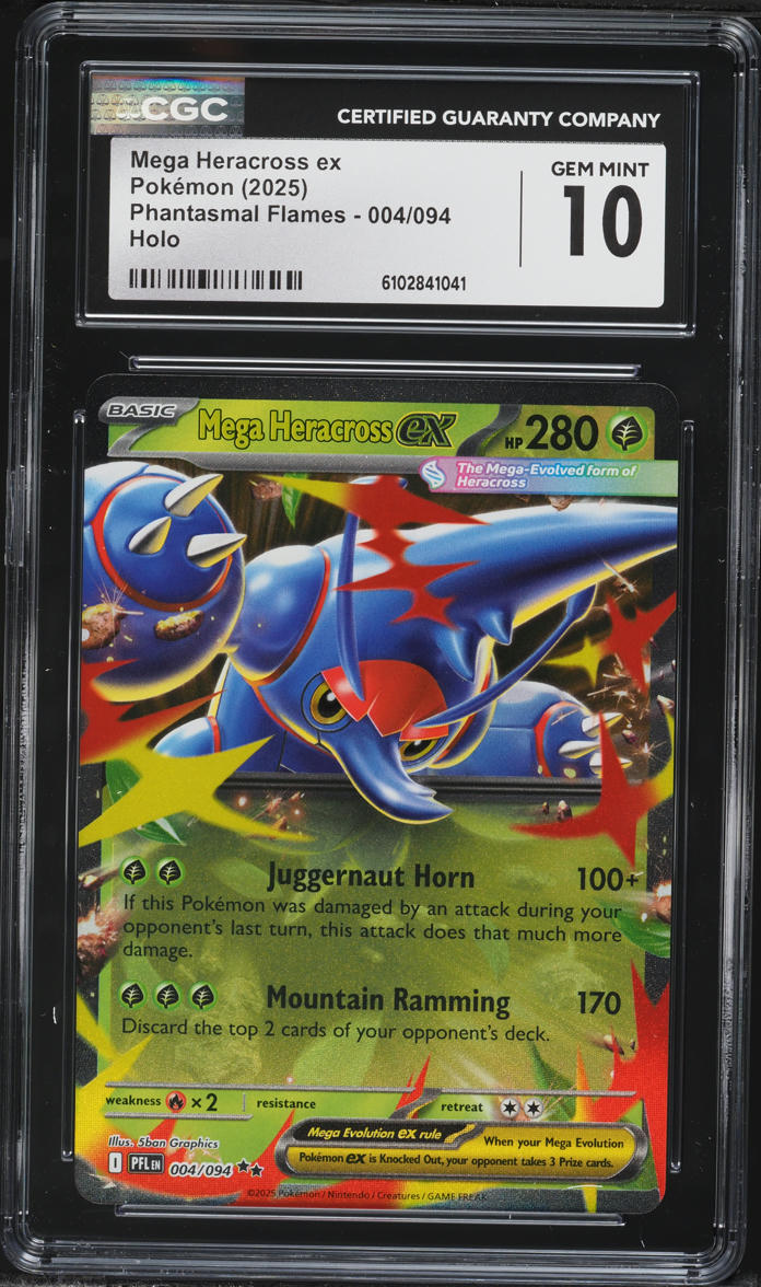 Mega Heracross ex - 004/094 4 - ME02 Phantasmal Flames Holofoil Near Mint