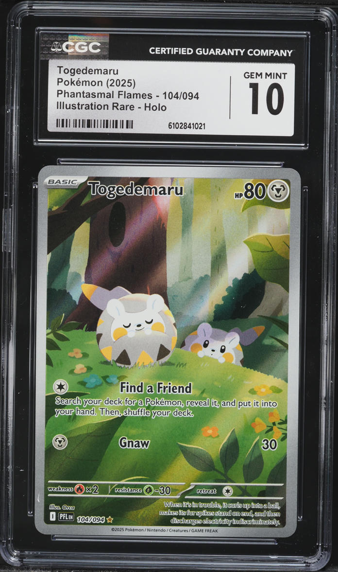 2025 Pokemon Mega Phantasmal Flames IR Togedemaru #104 CGC 10 GEM MINT