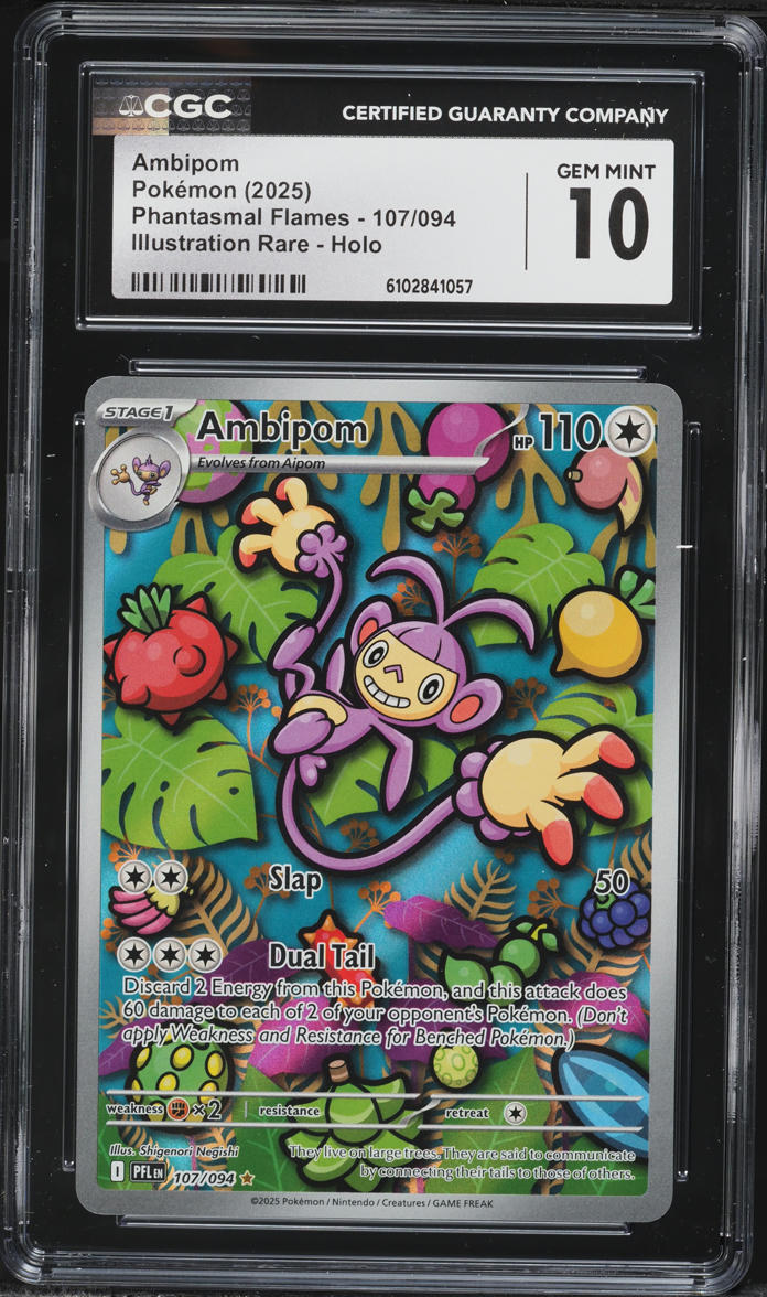 2025 Pokemon Mega Phantasmal Flames IR Ambipom #107 CGC 10 GEM MINT