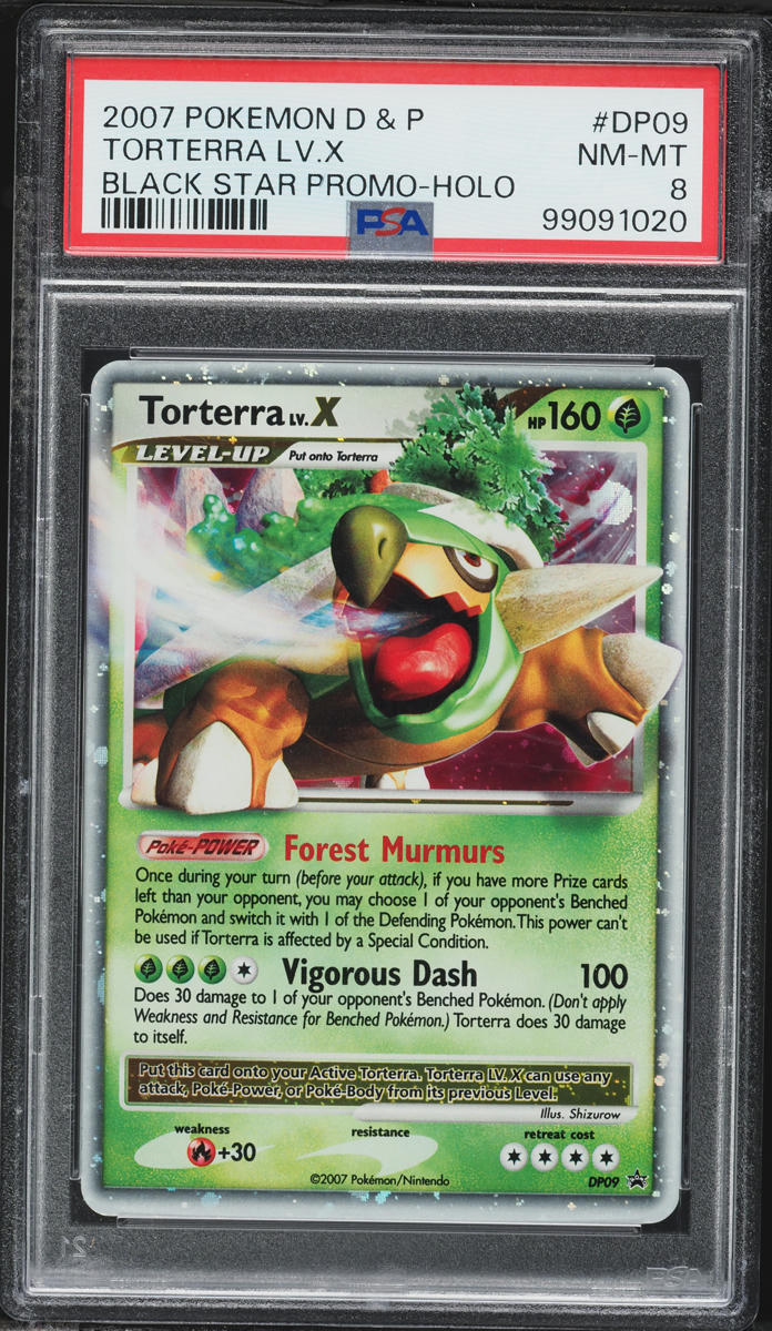 2007 Pokemon Diamond & Pearl Black Star Promo Holo Torterra Lv.X #DP09 PSA 8 NM-MT