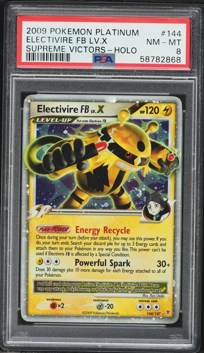 2009 Pokemon Platinum Supreme Victors Holo Electivire FB LV.X #144 PSA 8 NM-MT