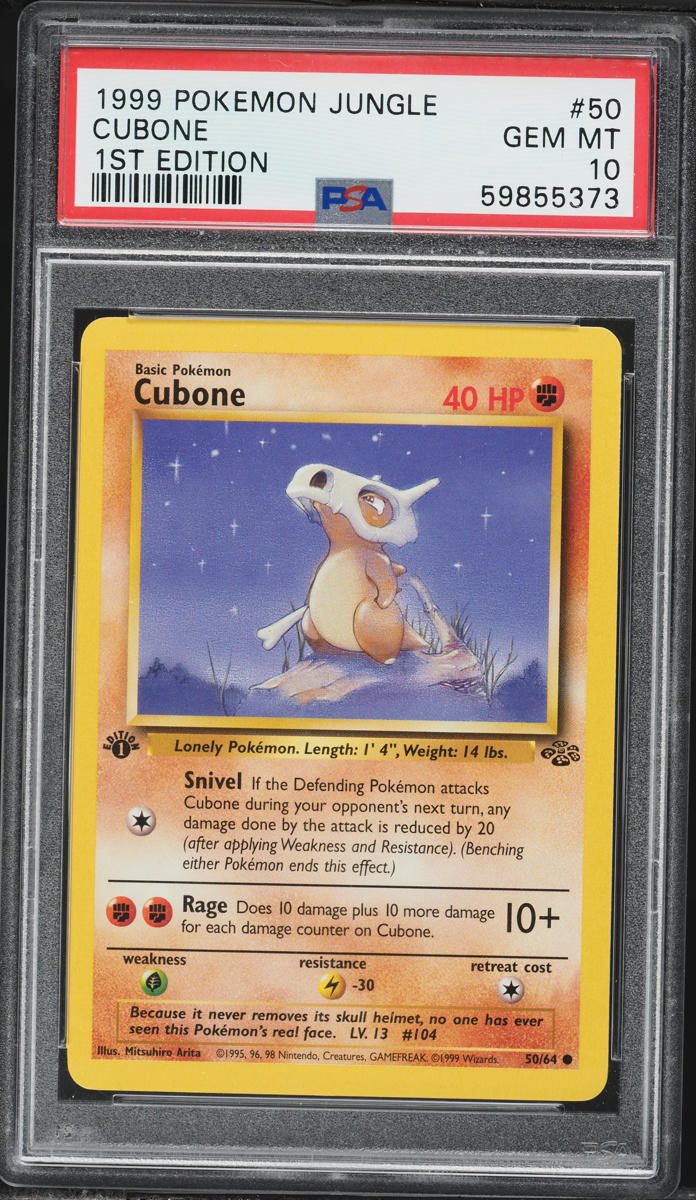 1999 Pokemon Jungle 1st Edition Cubone #50 PSA 10 GEM MINT