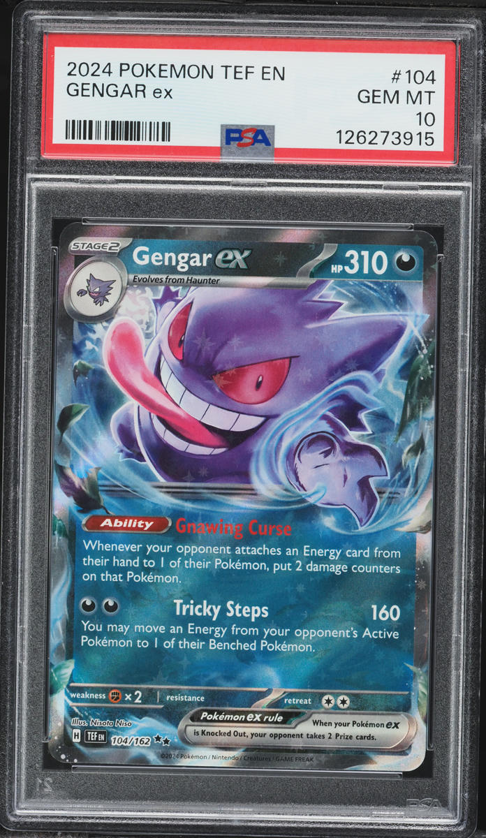 2024 Pokemon Scarlet & Violet Temporal Forces Holo Gengar ex #104 PSA 10 GEM MINT