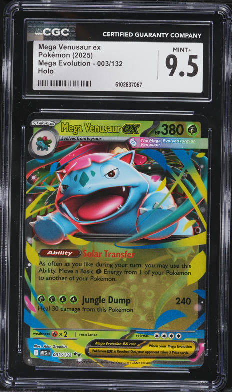 2025 Pokemon Mega Evolution Holo Mega Venusaur ex #3 CGC 9.5 MINT+