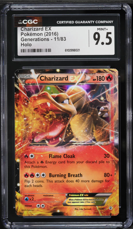 2016 Pokemon XY Generations Holo Charizard EX #11 CGC 9.5 MINT+
