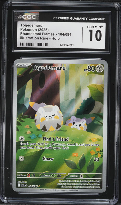 2025 Pokemon Mega Phantasmal Flames IR Togedemaru #104 CGC 10 GEM MINT