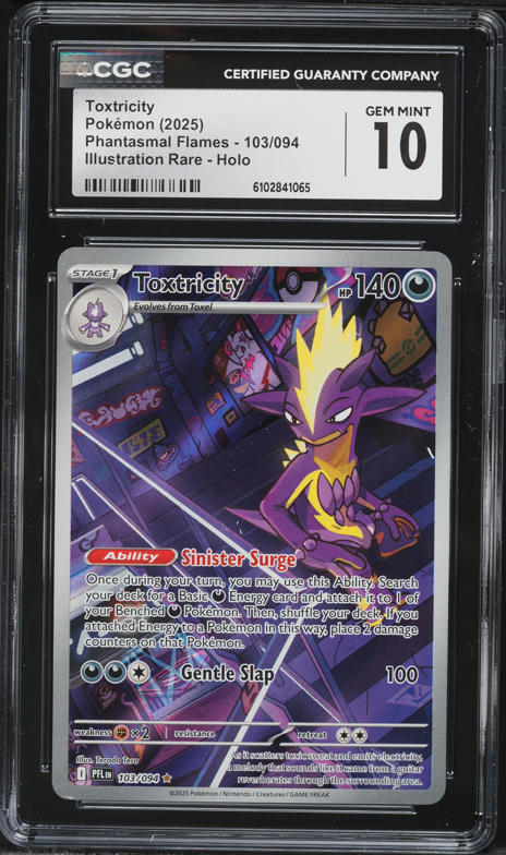 2025 Pokemon Mega Phantasmal Flames IR Toxtricity #103 CGC 10 GEM MINT