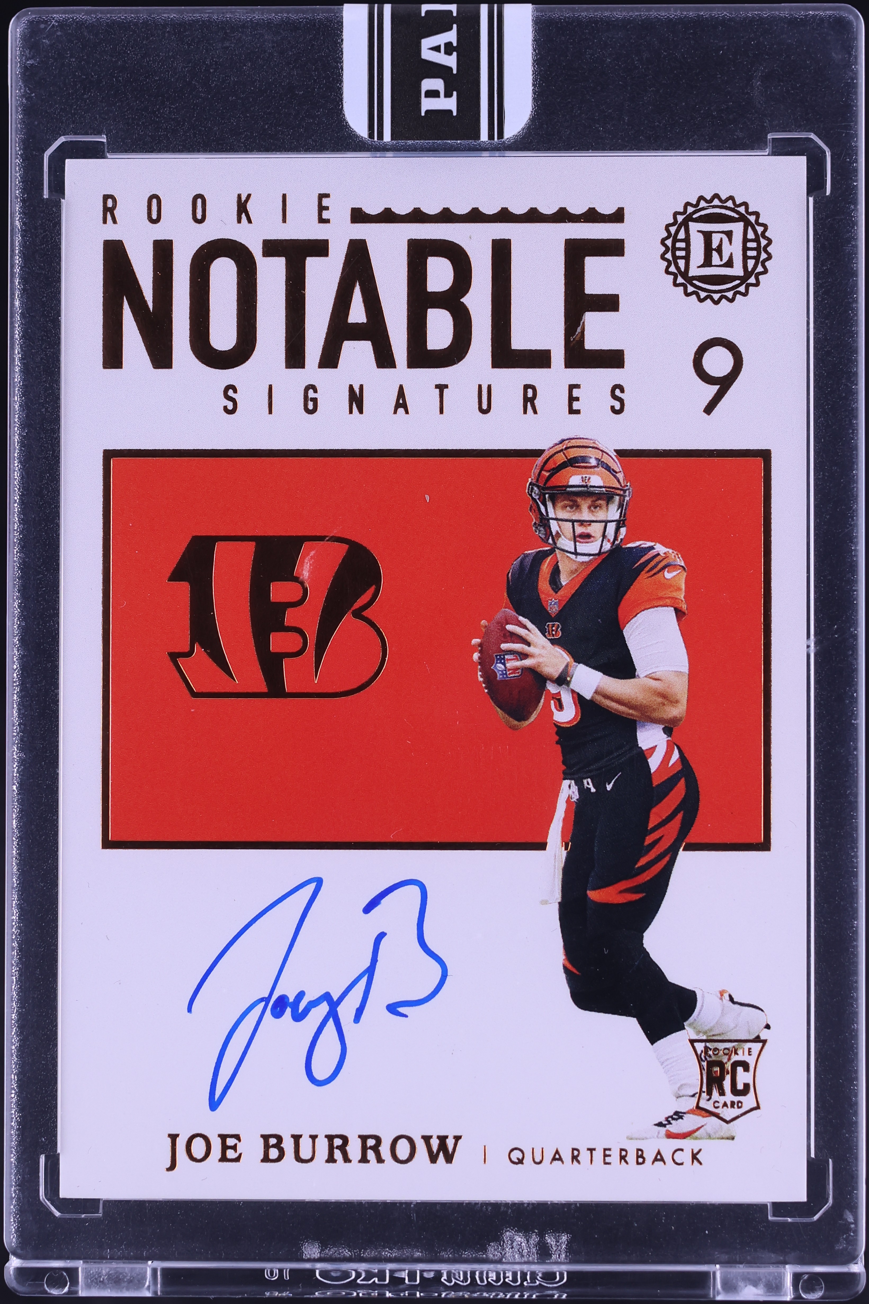 2020 Panini Encased Notable '22 Black Box Joe Burrow ROOKIE AUTO 1