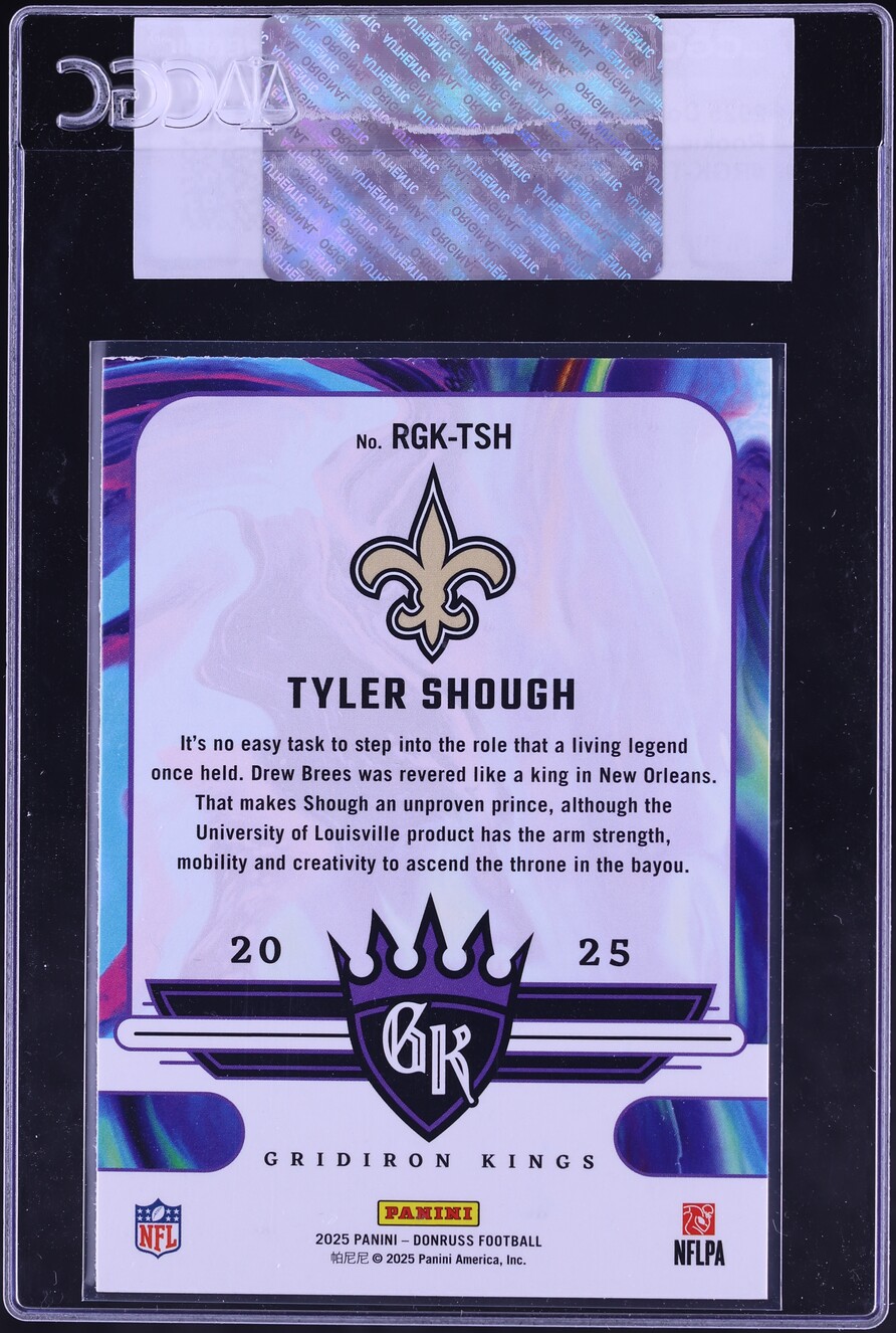 2025 Donruss Gridiron Kings Tyler Shough ROOKIE #RGK-TSH CGC AUTH