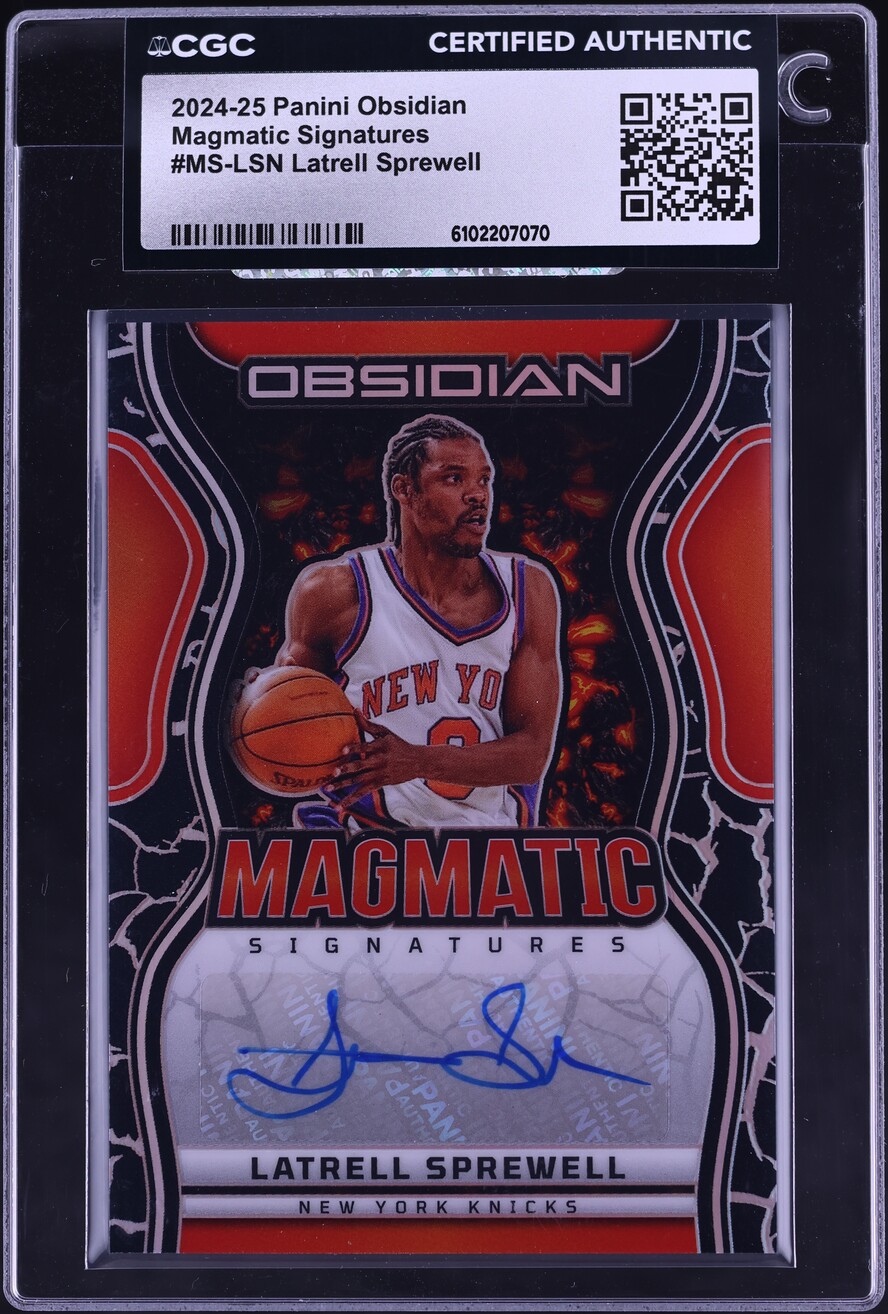2024 Panini Obsidian Magmatic Signatures Latrell Sprewell AUTO /149 #MS-LSN CGC AUTH