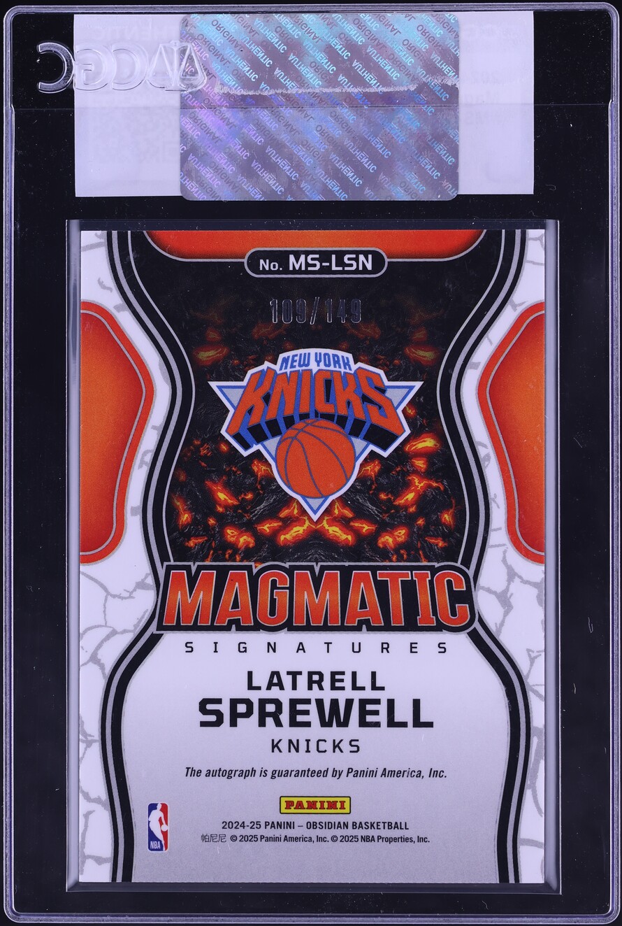 2024 Panini Obsidian Magmatic Signatures Latrell Sprewell AUTO /149 #MS-LSN CGC AUTH