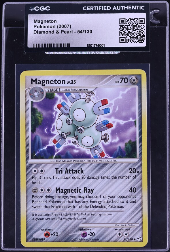 2007 Pokemon Diamond & Pearl Magneton #54 CGC AUTH
