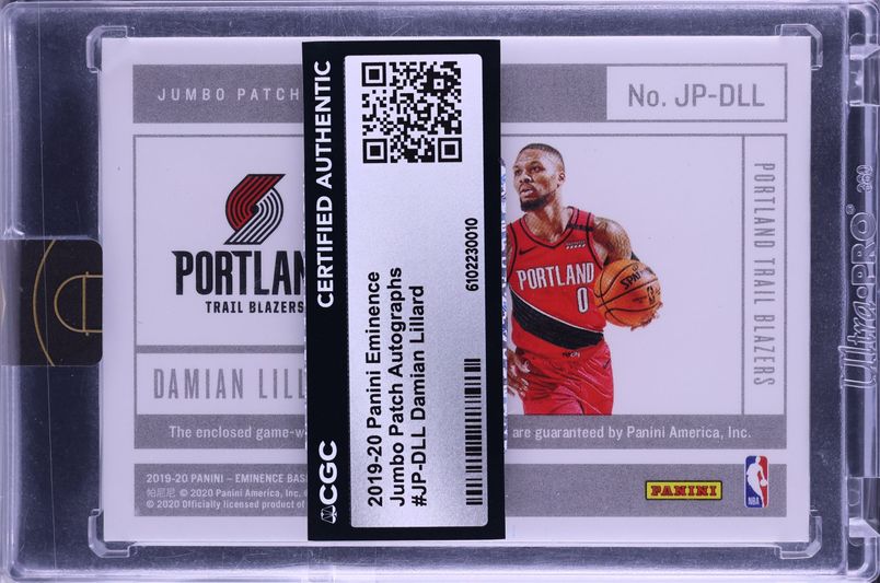 2019 Panini Eminence Jumbo Jersey Damian Lillard PATCH AUTO 1/10