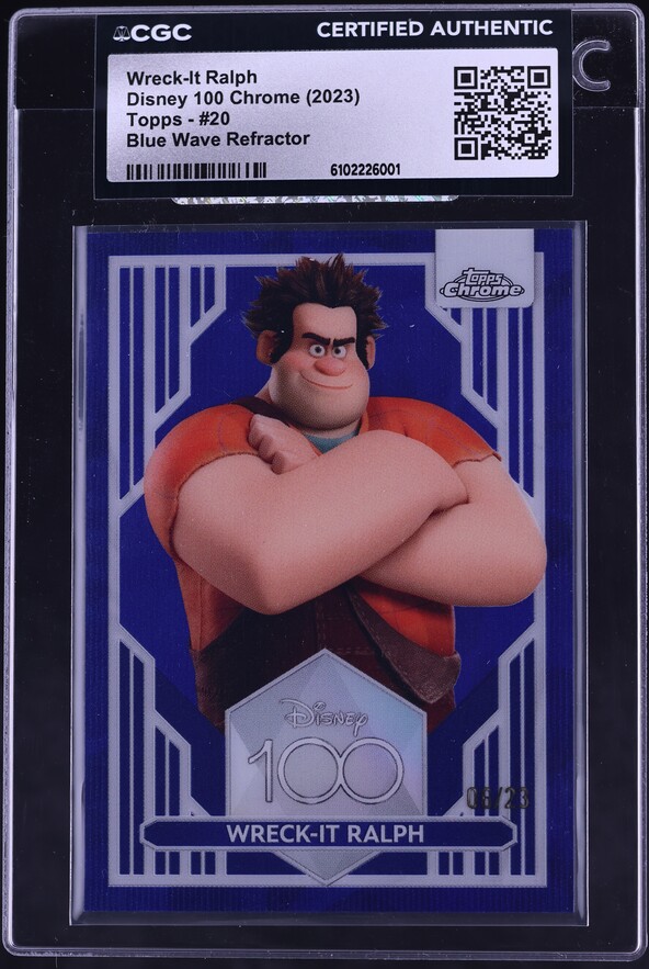 2023 Topps Chrome Disney 100 Red & Black Wave Wreck-It Ralph /28