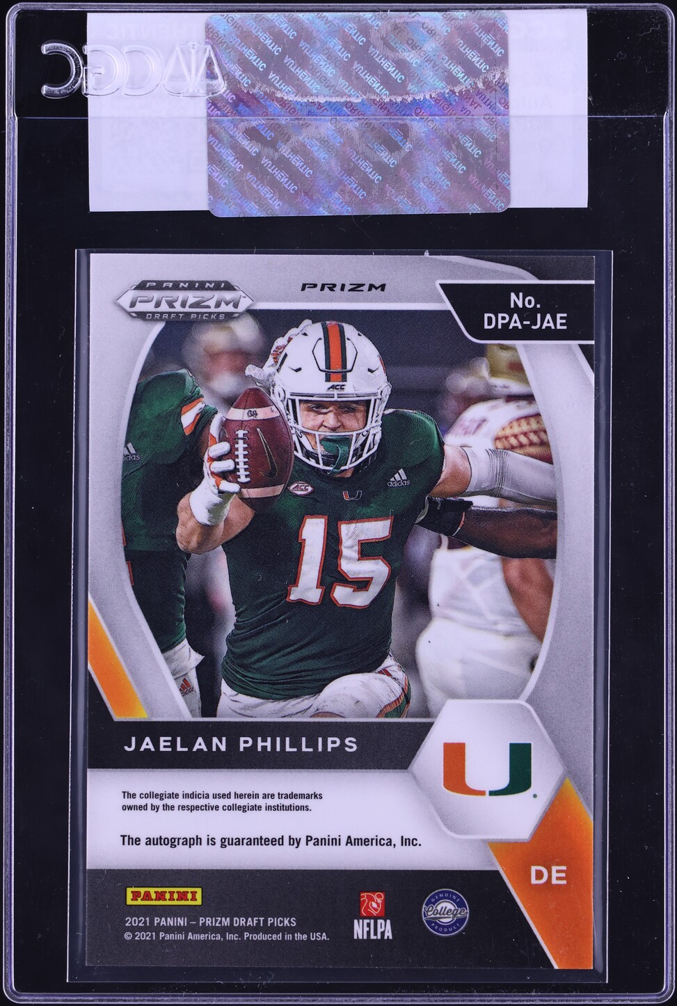 2021 Panini Prizm Draft Picks Green Jaelan Phillips ROOKIE AUTO