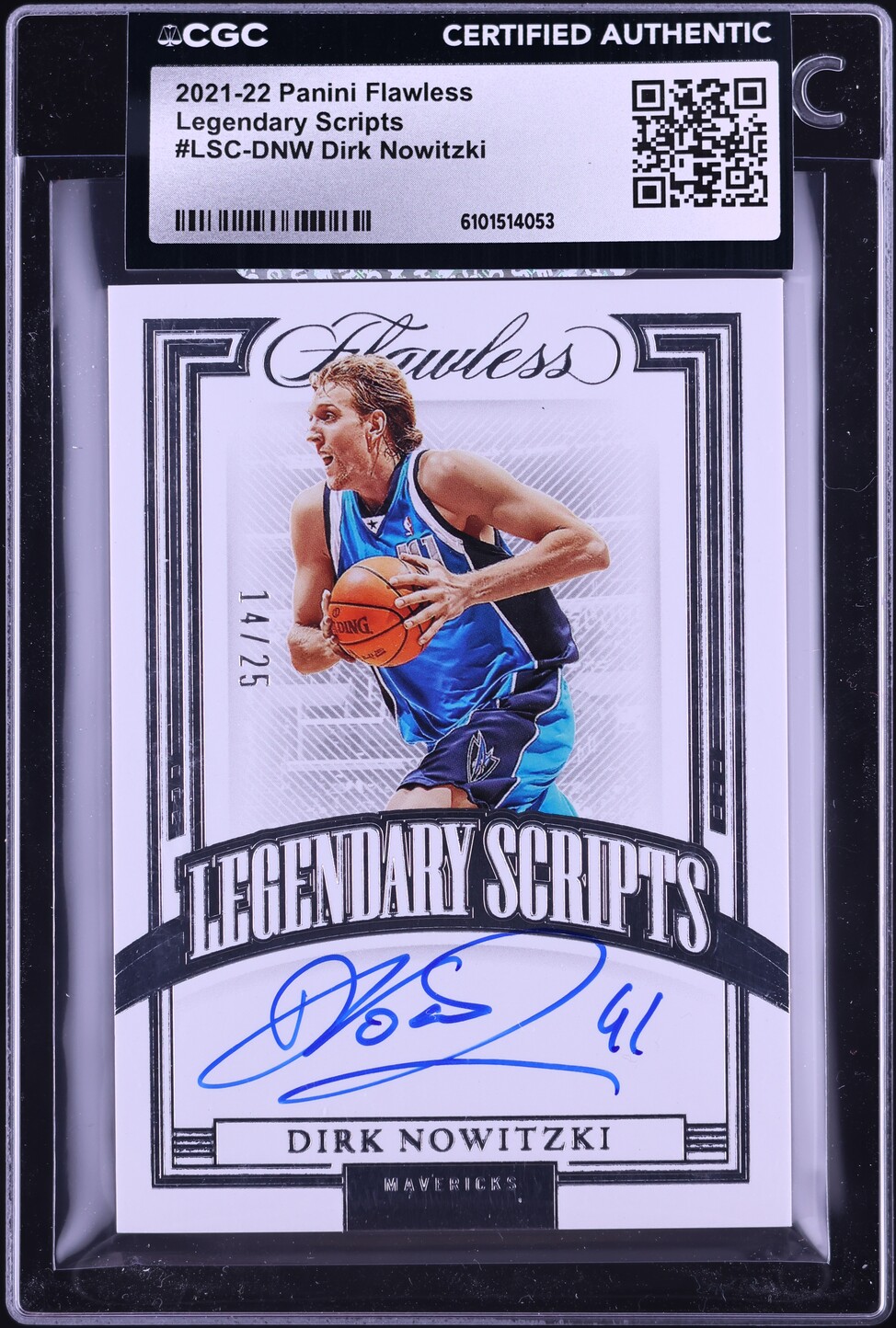 2021 Panini Flawless Legendary Scripts Dirk Nowitzki AUTO /25 #LSC