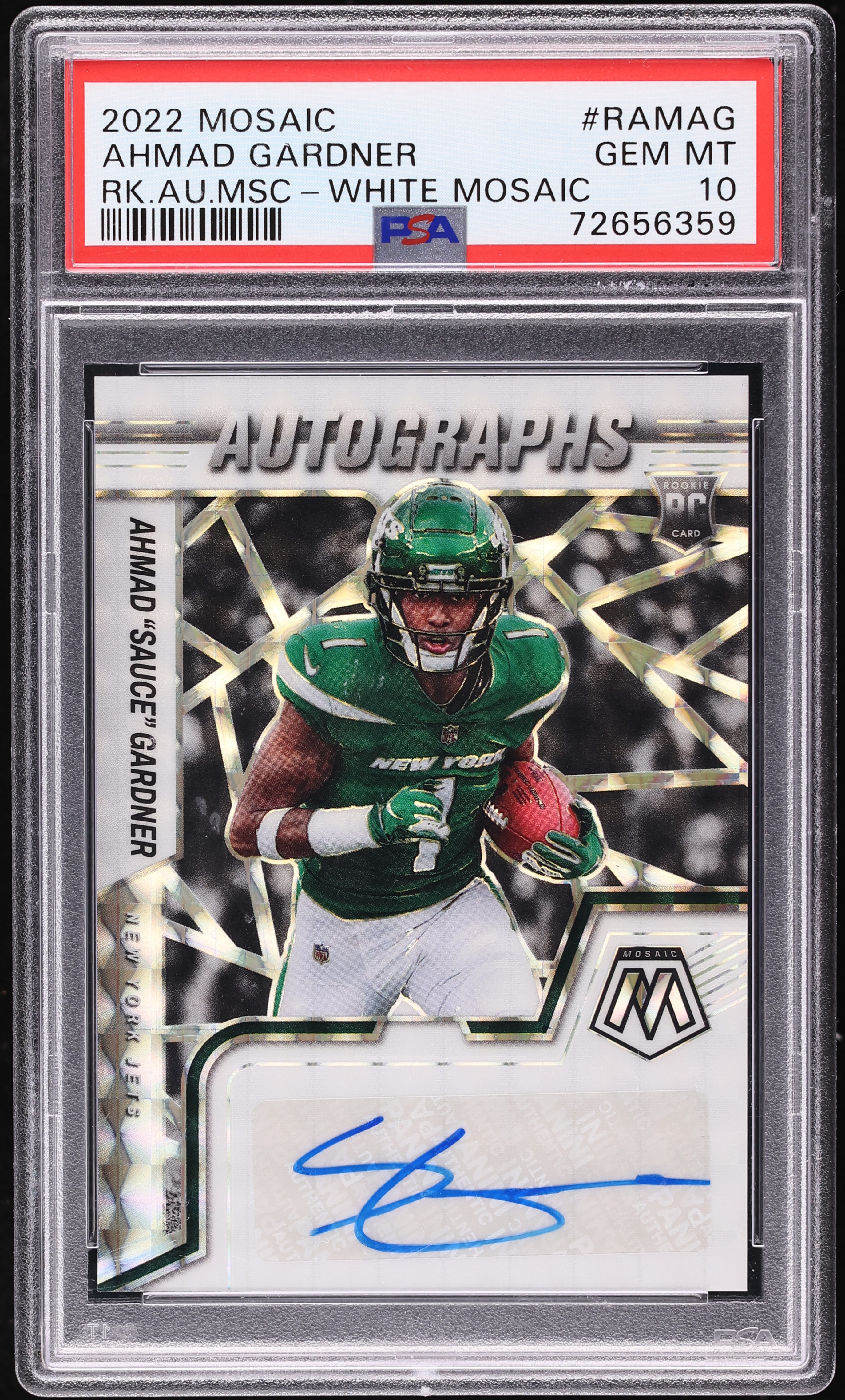 2022 Panini Mosaic White Sauce Gardner ROOKIE AUTO /25 #RAM-AG PSA