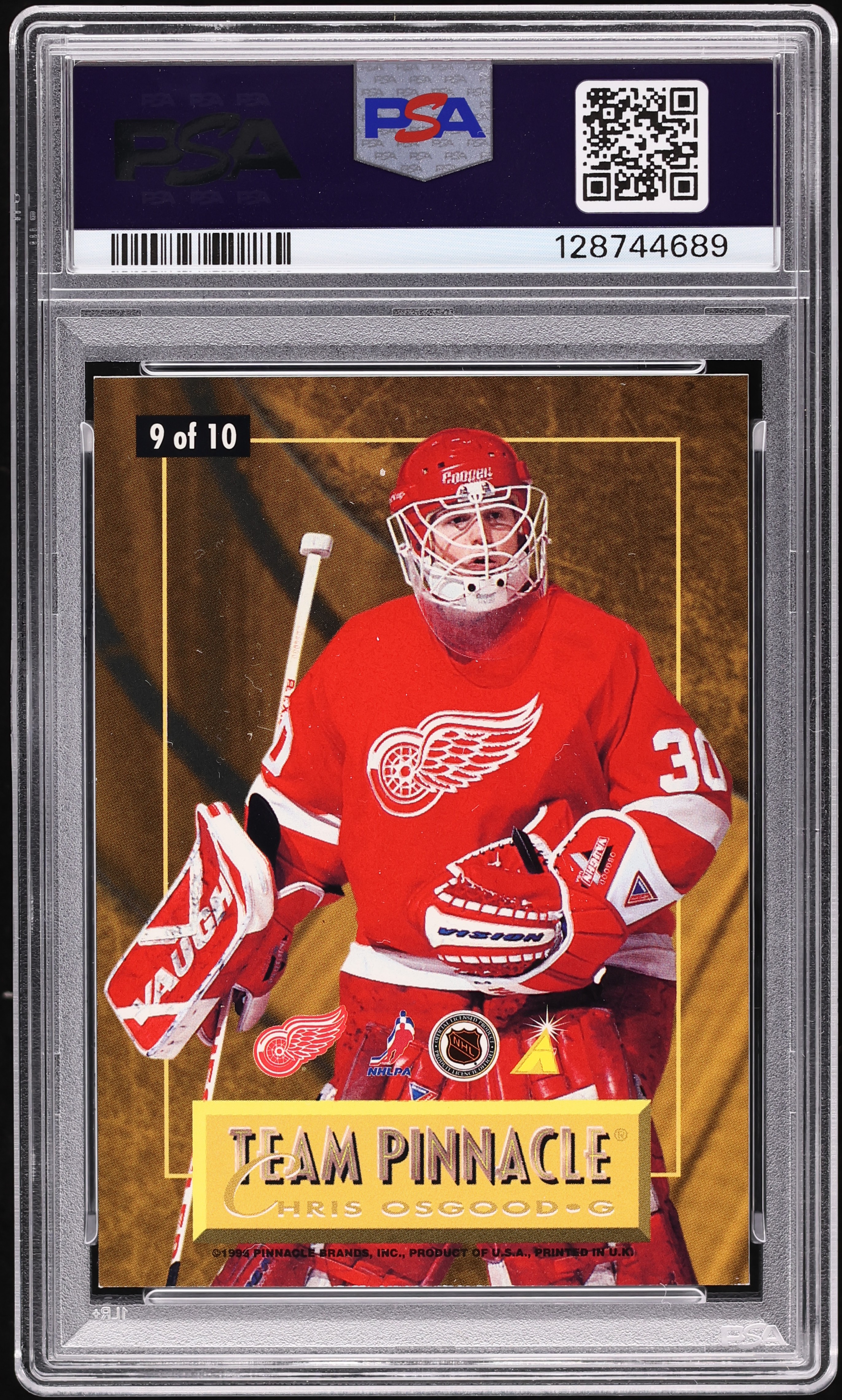 1996 Panini Pinnacle Team Martin Brodeur Chris Osgood #9 PSA 7