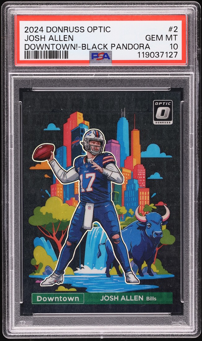 2024 Donruss Optic Downtown Black Pandora Josh Allen /25 #2 PSA 10 GEM MINT