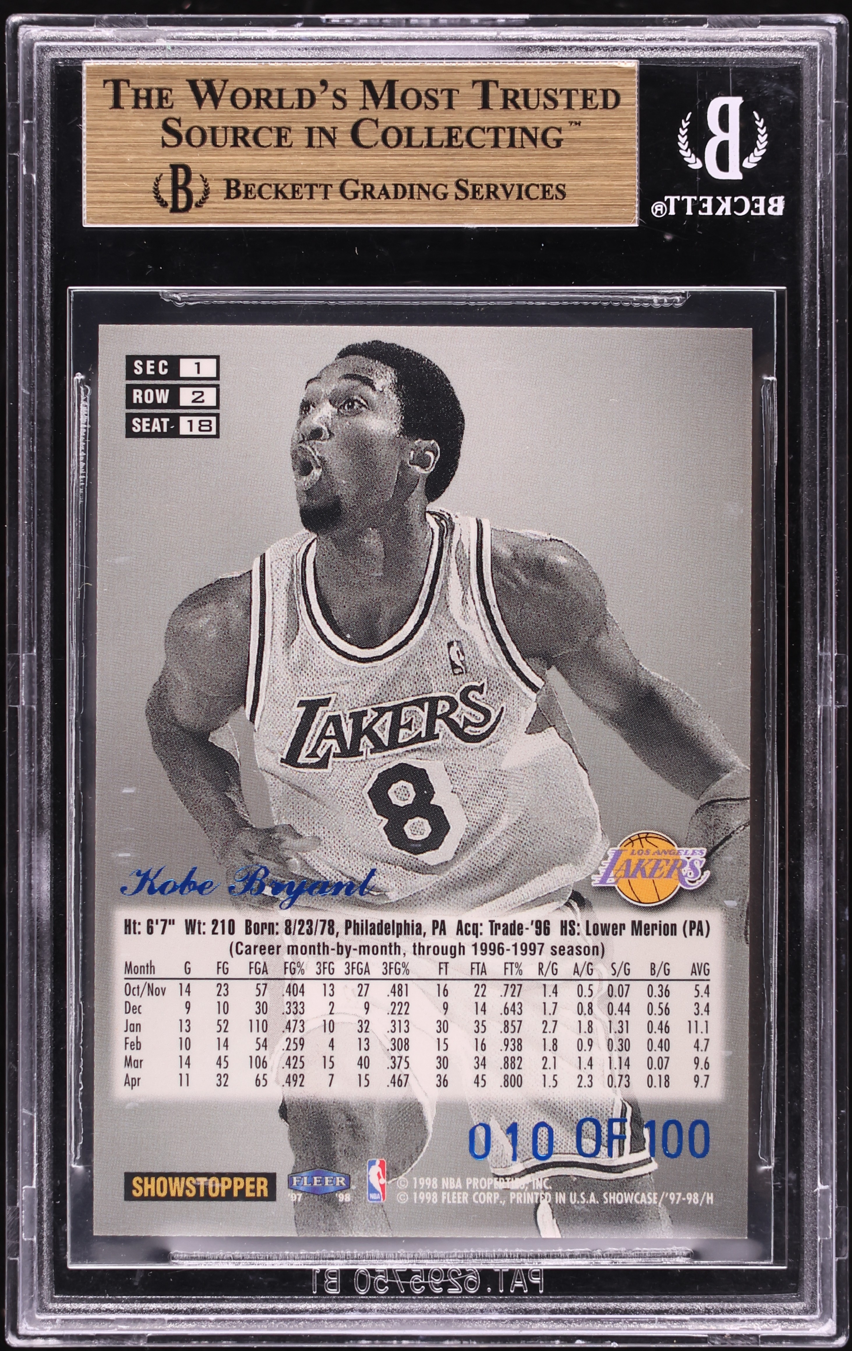 最終値下 showcase レガシーコレクション　KOBE BRYANT Kobe Bryant 1997-98 Flair Showcase Legacy Collection Row 3 #18