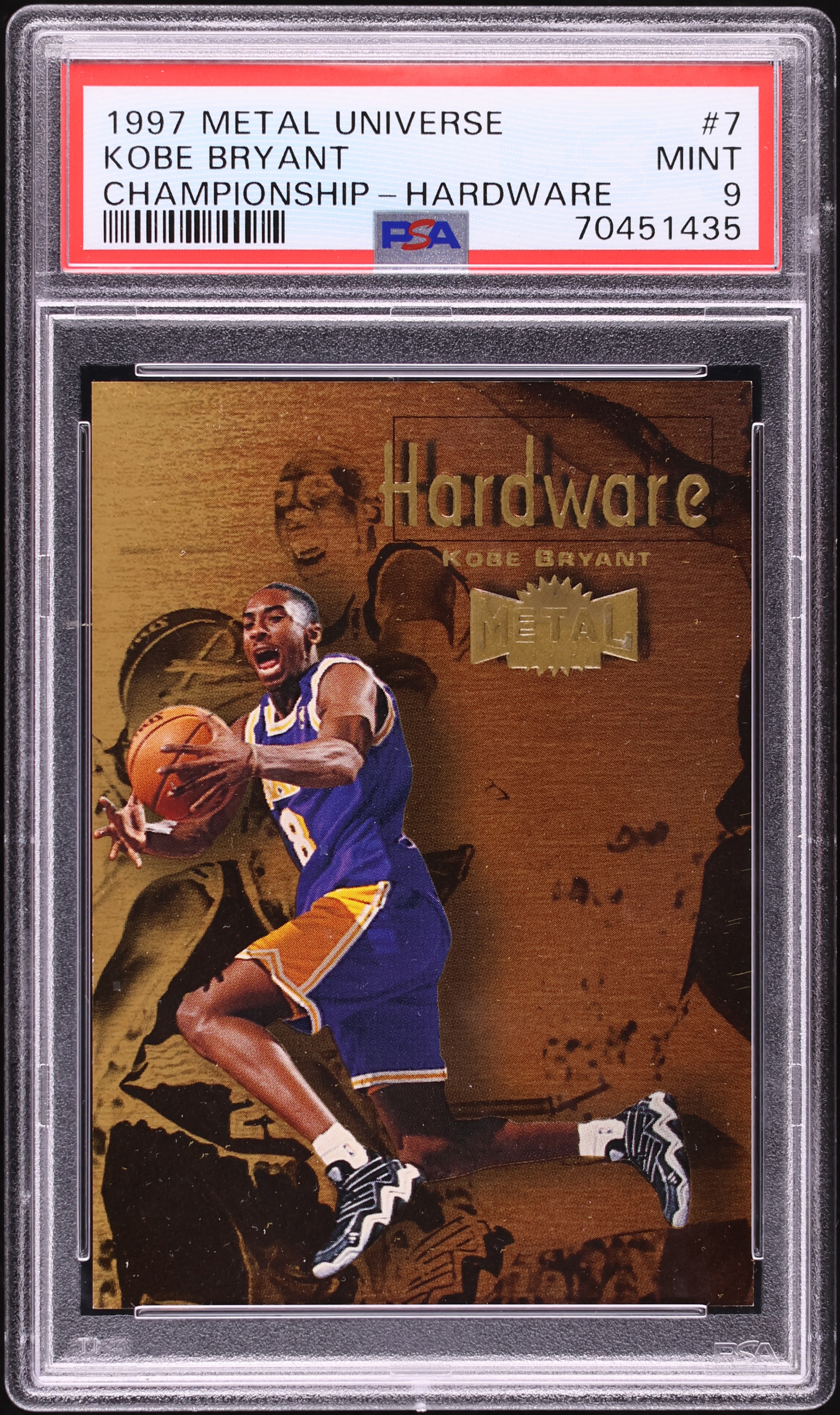 PSA鑑定済 1997 KOBE BRYANT L UNIVERSE 1997 Metal Universe Championship Hardware Kobe Bryant #7 PSA 9