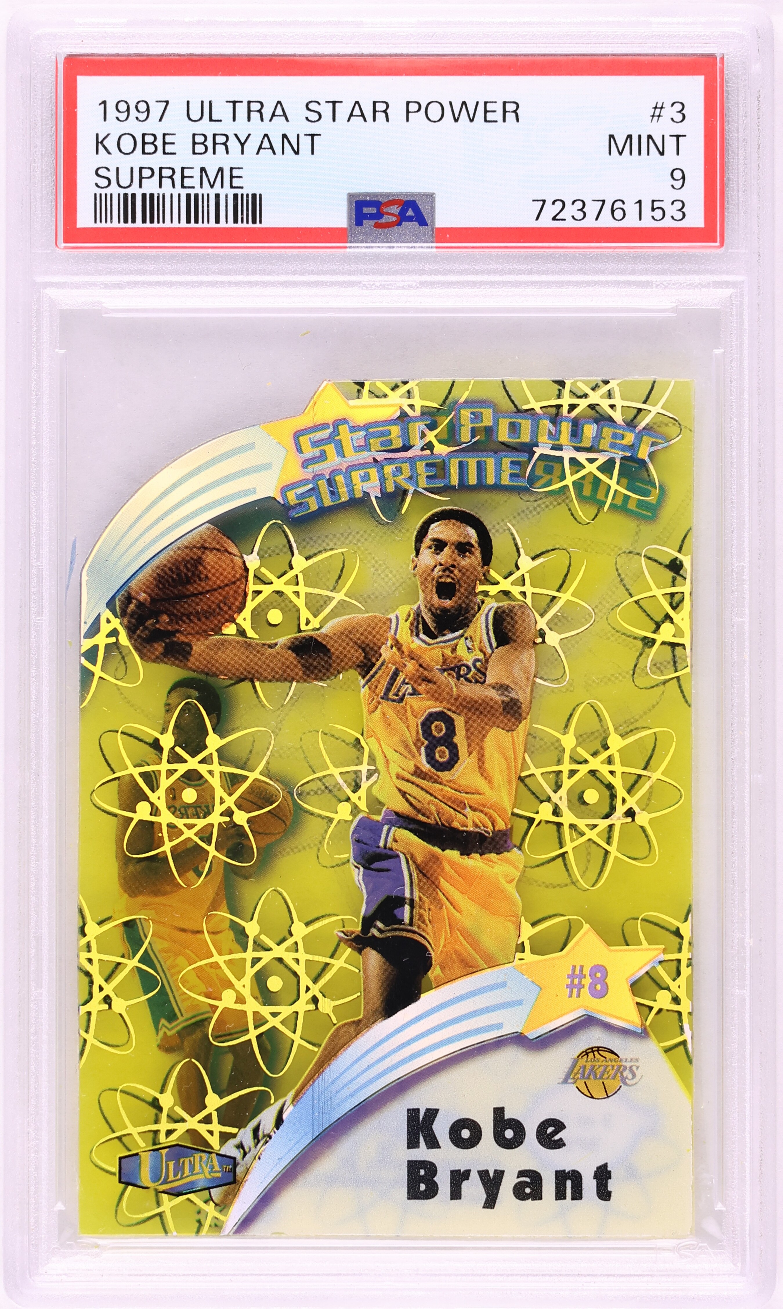 1997 Ultra Star Power Supreme Die-Cut Kobe Bryant #3 PSA 9 MINT on