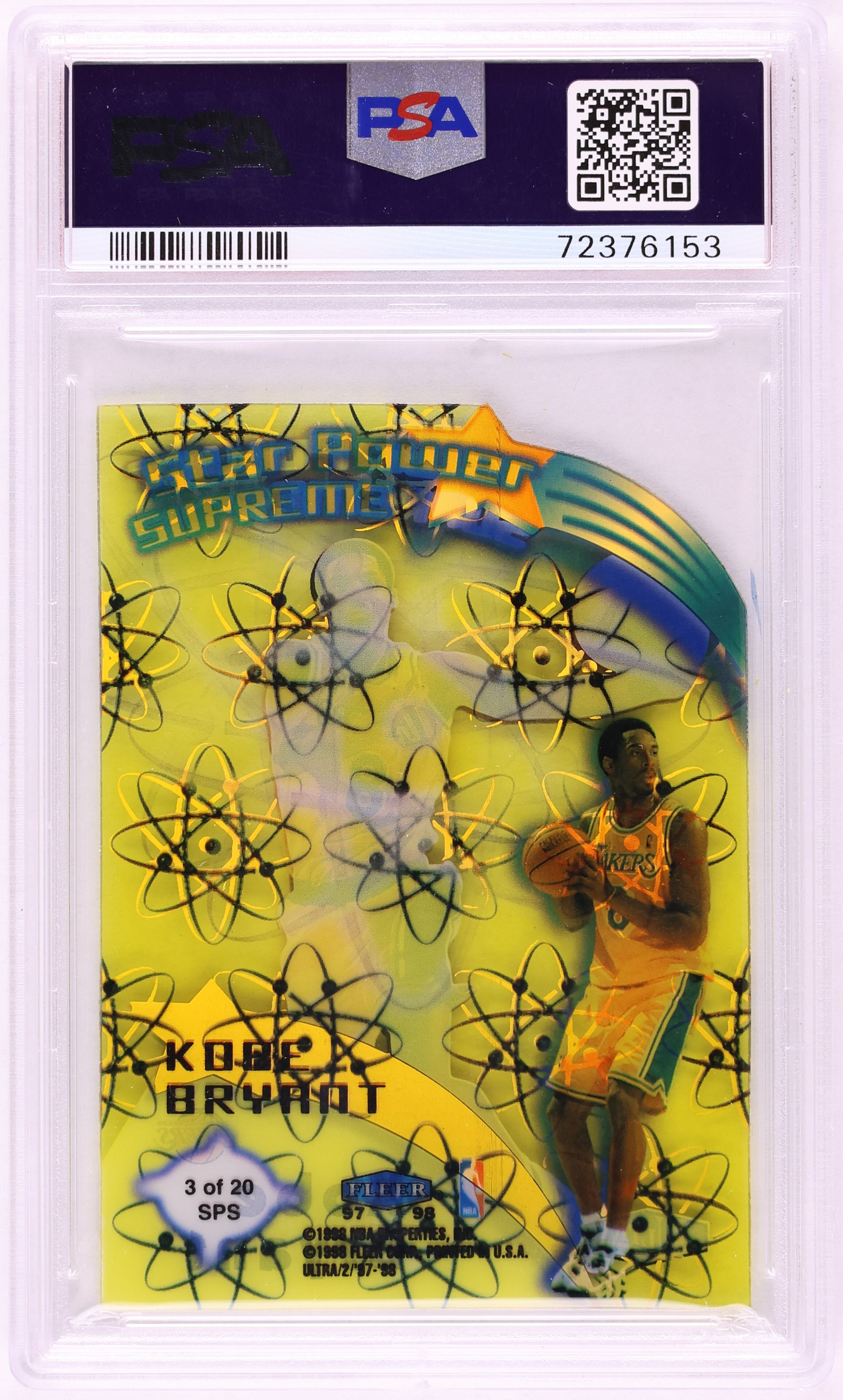 1997 Ultra Star Power Supreme Die-Cut Kobe Bryant #3 PSA 9 MINT on