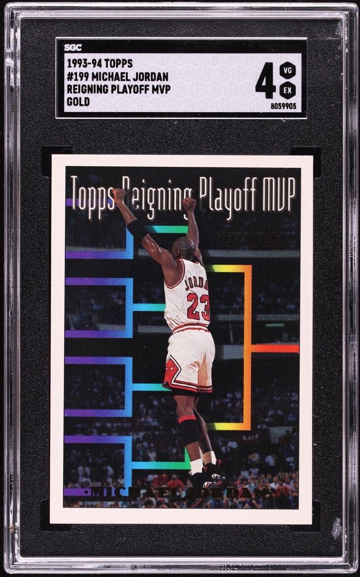 1993 Topps Gold Reigning Playoff MVP Michael Jordan #199 SGC 4 VGEX